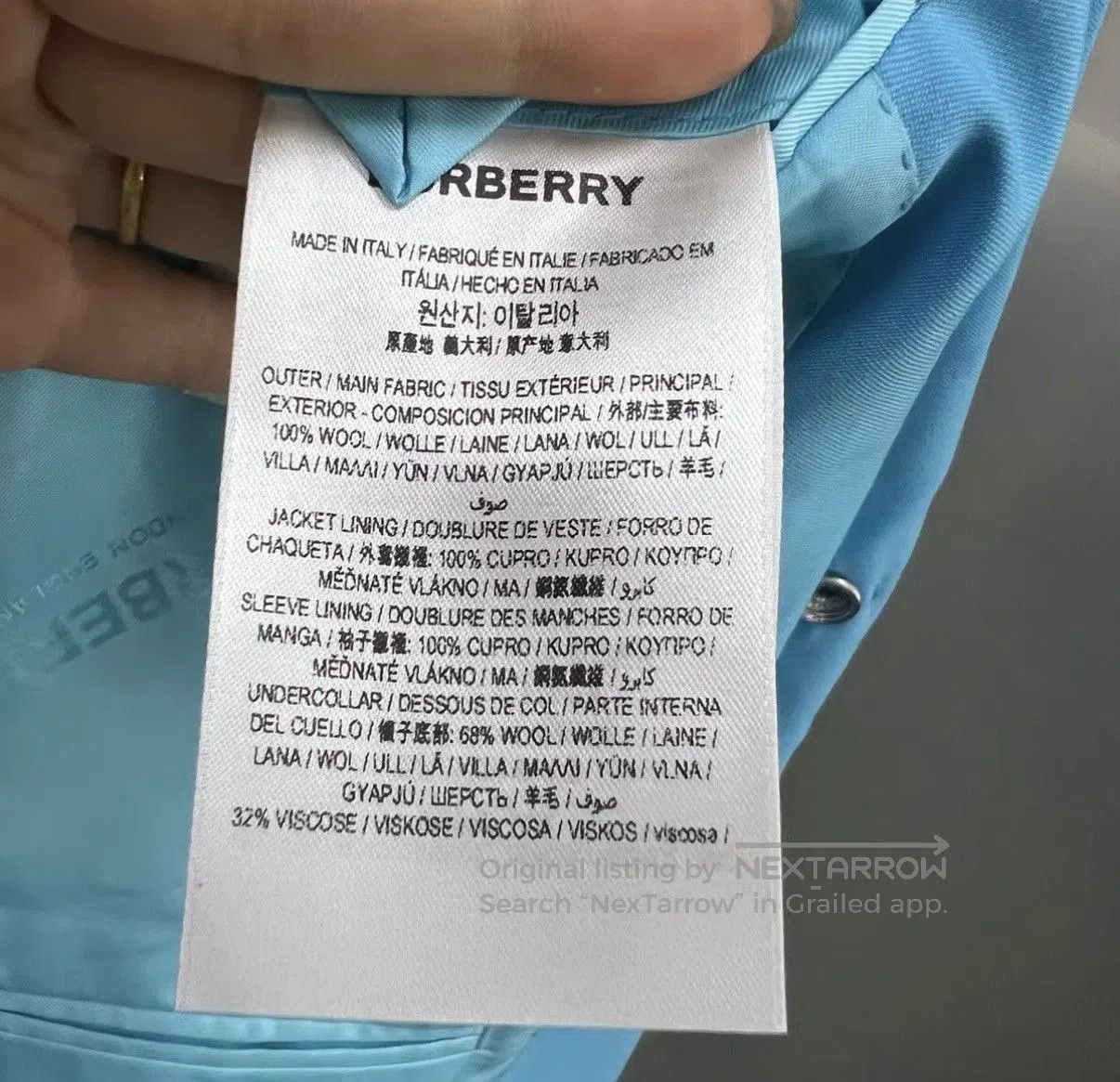 Burberry Blue Double-Breasted Blazer. Size US L / EU 52-54 / 3 - 4 Thumbnail