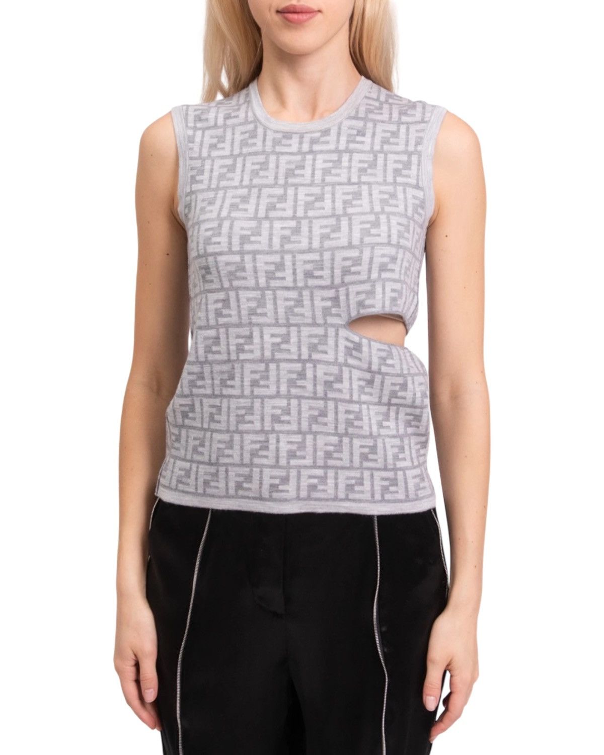 Fendi Fendi FF Monogram Cut-Out Knit Top Size S / US 4 / IT 40 - 1 Thumbnail
