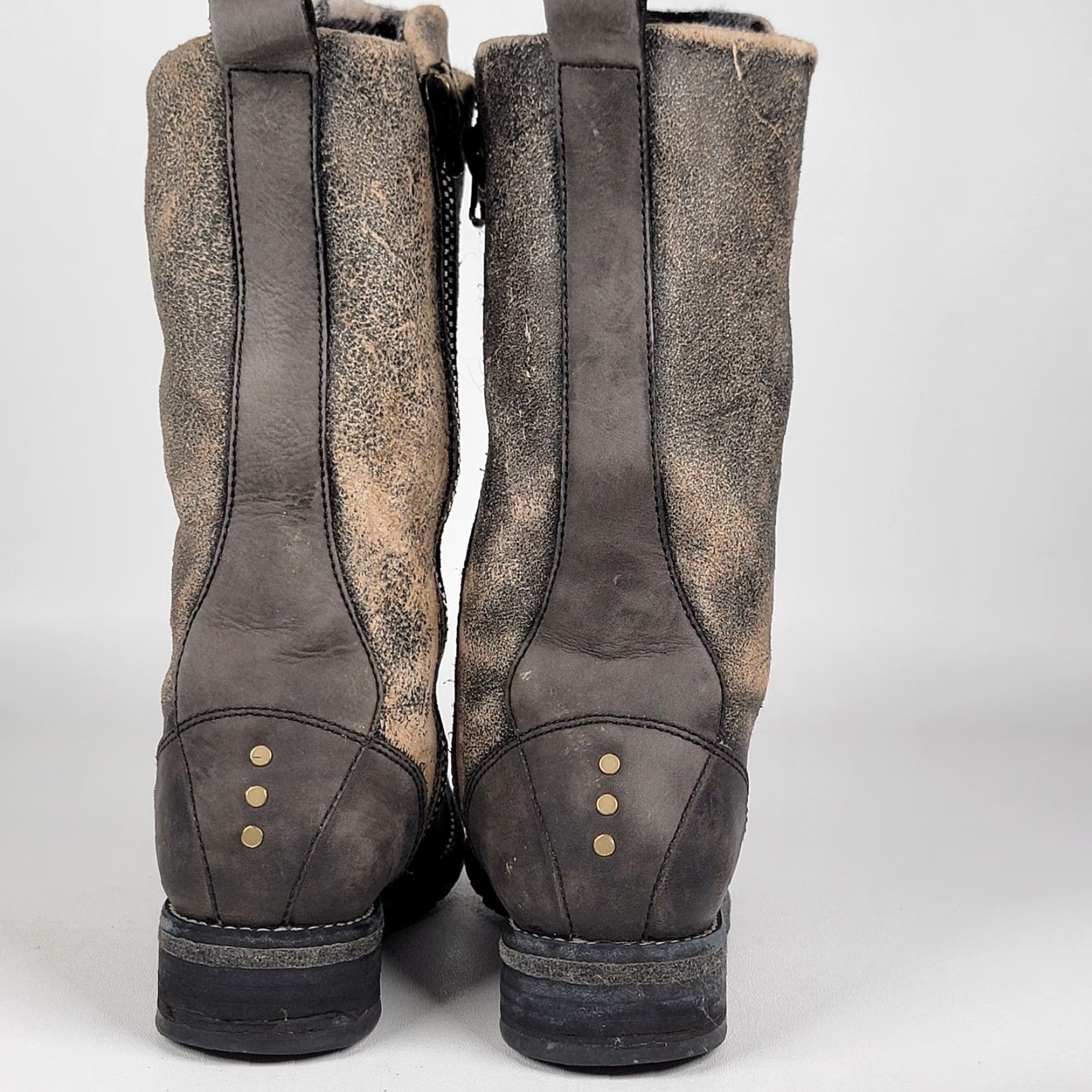Vintage Woolrich Santa Fe Boots Womens 7.5 Leather Brown Side Zip Wool Lined Desert Casual Boots Womens Size US 6 / IT 36 - 7 Thumbnail