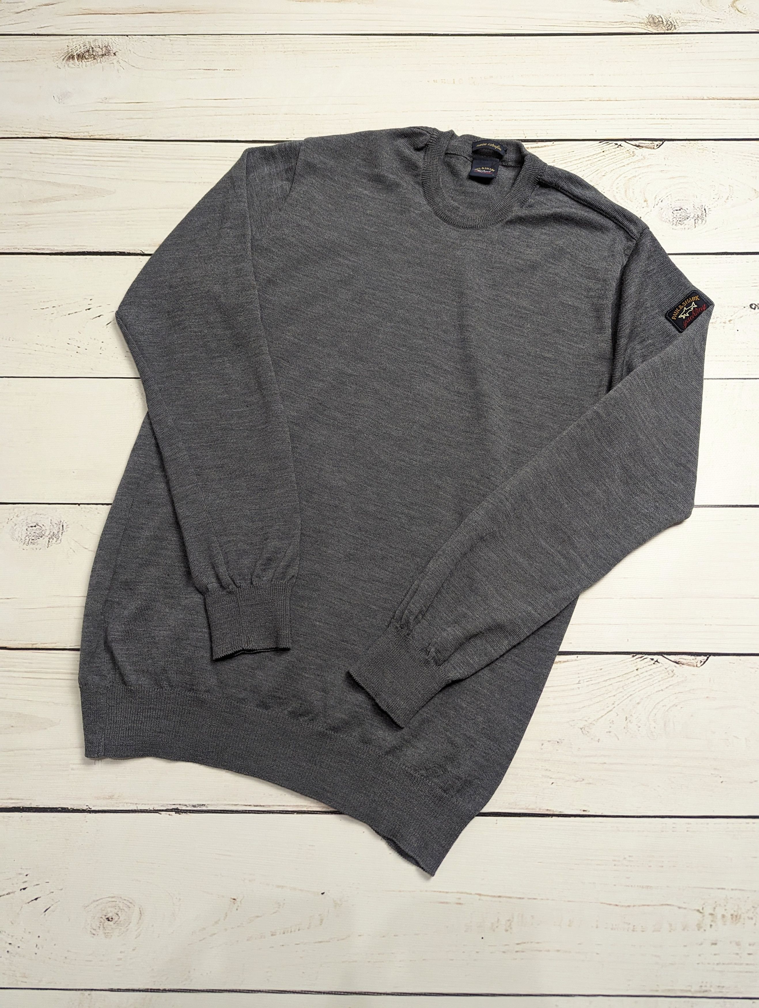 Paul Shark Paul Shark merino wool crew neck sweater C0p1040 size M L Grailed
