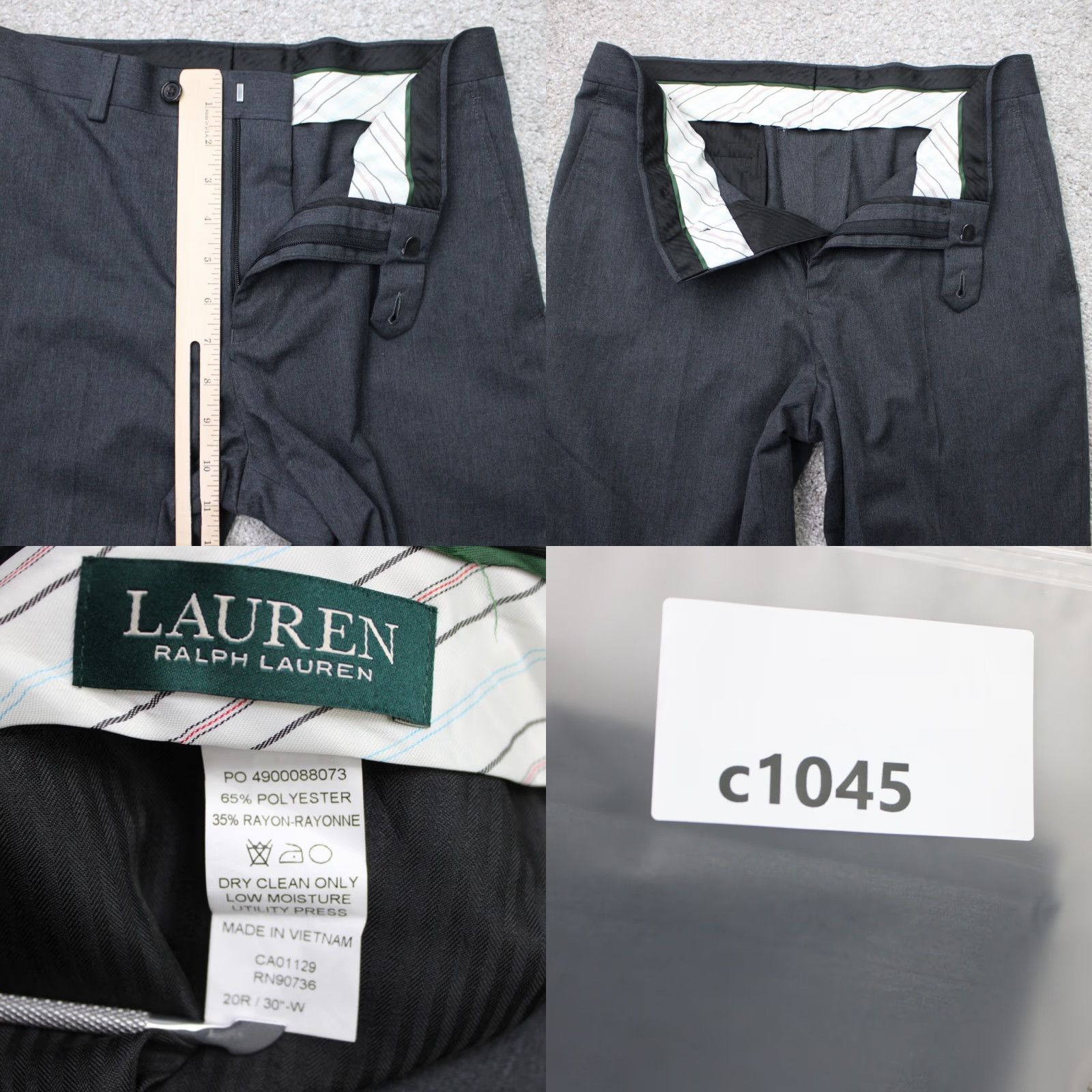Ralph Lauren LAUREN Ralph Lauren Pants Womens 20R Gray Polyester/Rayon Flat Front Pants Women 30x27 Size 42" / US 20 - 8 Thumbnail
