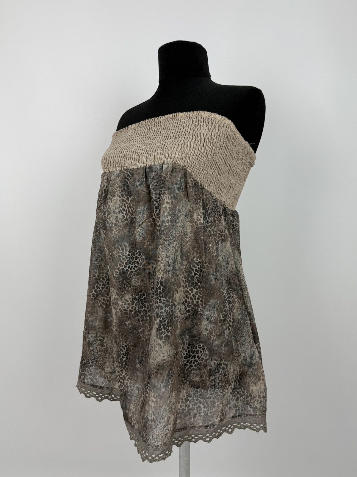 Vintage Y2K Vintage Yes!Miss Tan Cheetah Sheer Strapless Tube Top Size M / US 6-8 / IT 42-44 - 1 Thumbnail