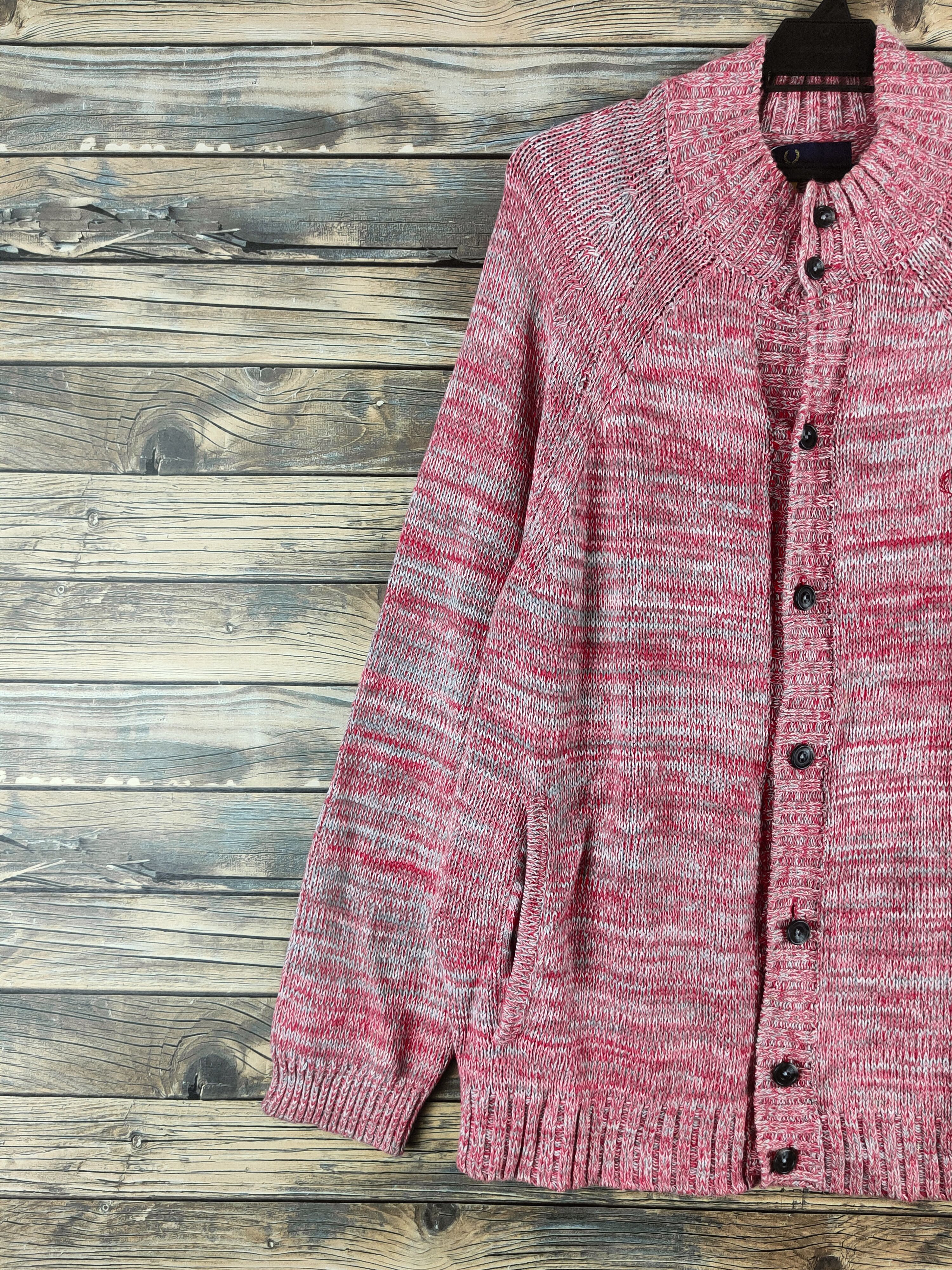 Fred Perry DL Fred Perry Red Knitwear Cardigans #46-472 Size US L / EU 52-54 / 3 - 3 Thumbnail