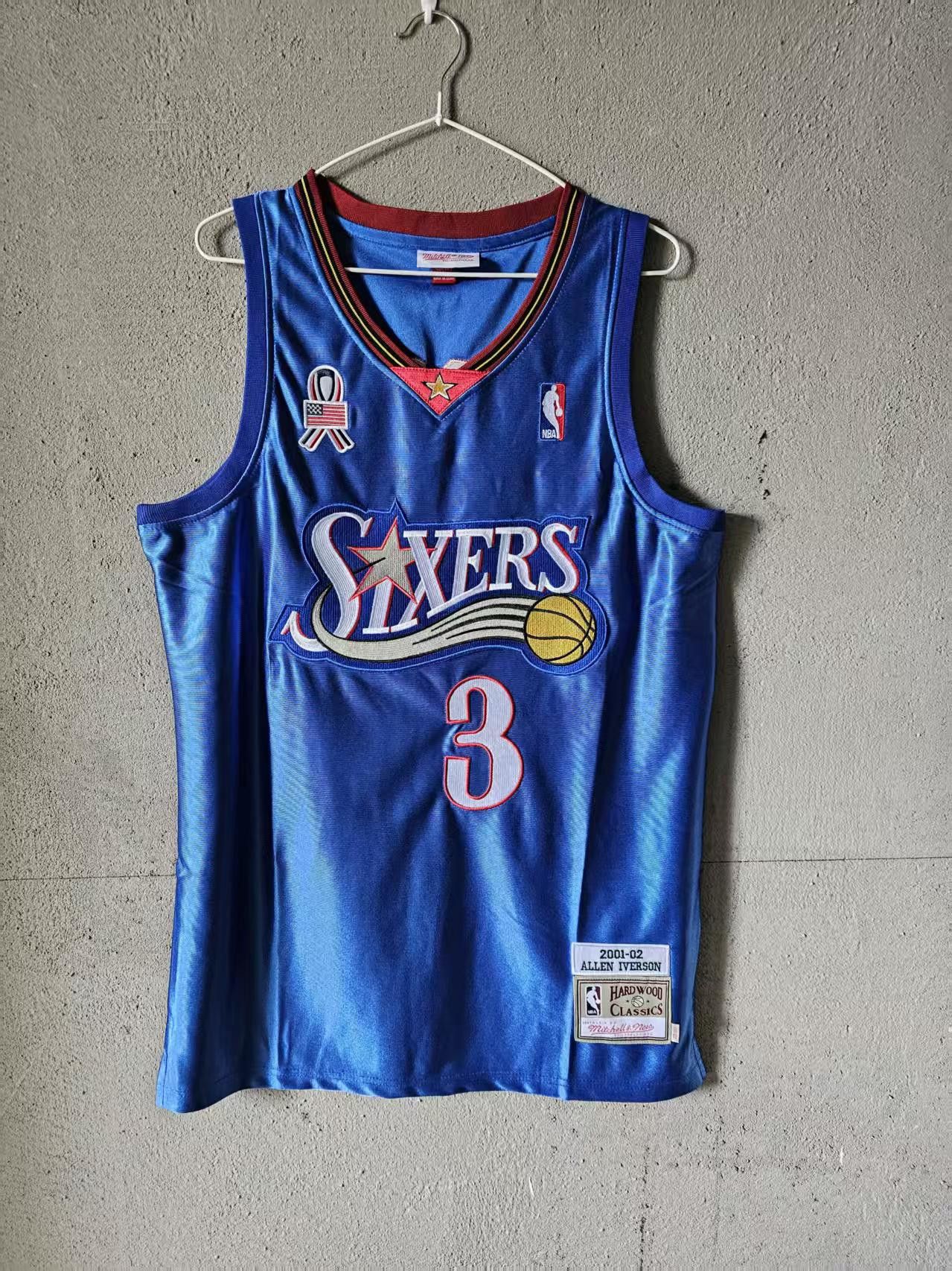 NBA Allen Iverson Jersey Philadelphia 76ers 3 Double Stitched Size US XL / EU 56 / 4 - 1 Thumbnail