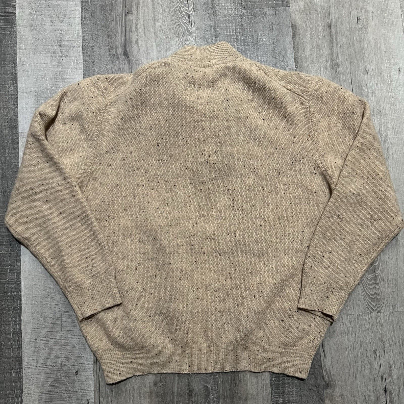 Jos. A. Bank Jos. A. Bank Mens Oatmeal XL 80% Lambswool 1/4 Zip Sweater Size US XL / EU 56 / 4 - 3 Thumbnail