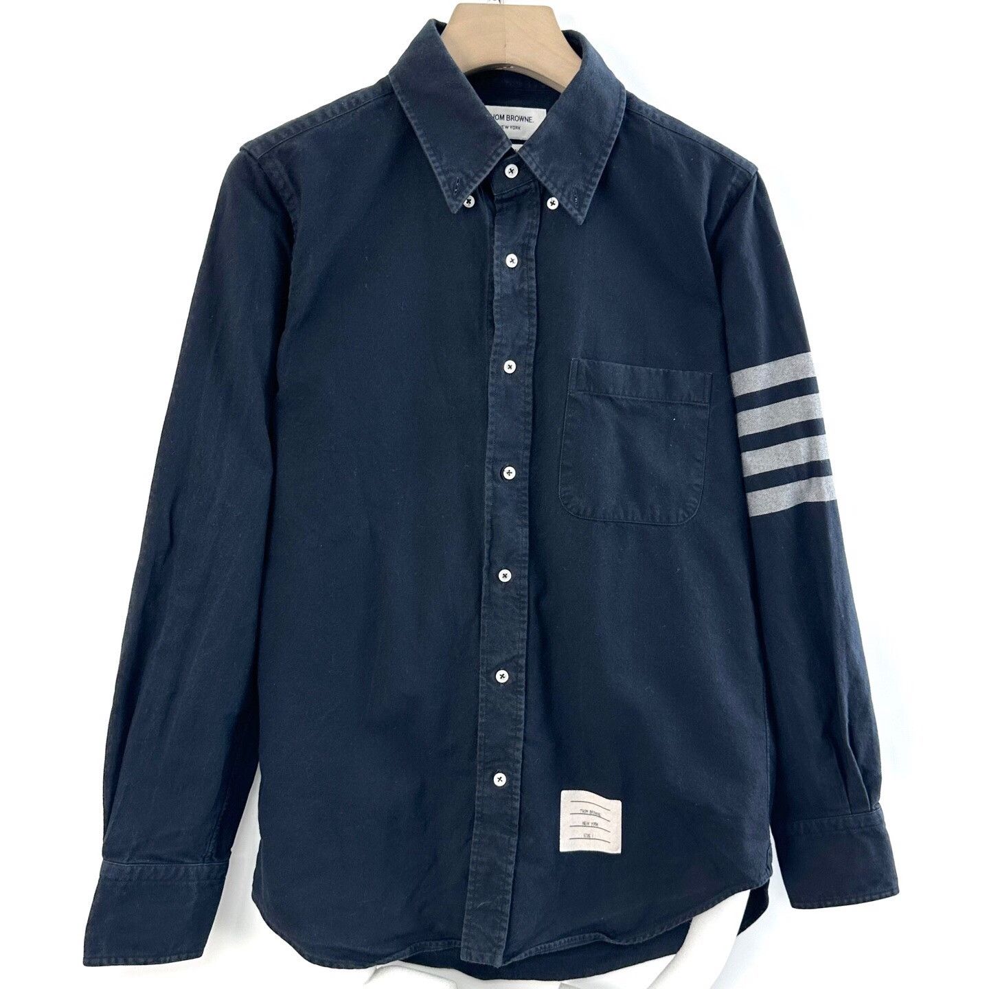 Thom Browne Thom Browne Classic Blue Four-Stripe Shirt Size US S / EU 44-46 / 1 - 1 Thumbnail