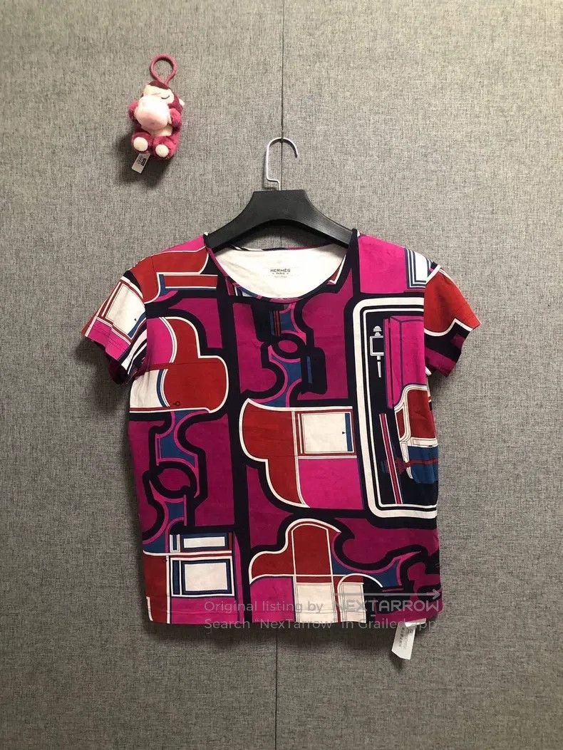 Hermes Hermes Color Block Printed Short Sleeve Size XS / US 0-2 / IT 36-38 - 1 Thumbnail