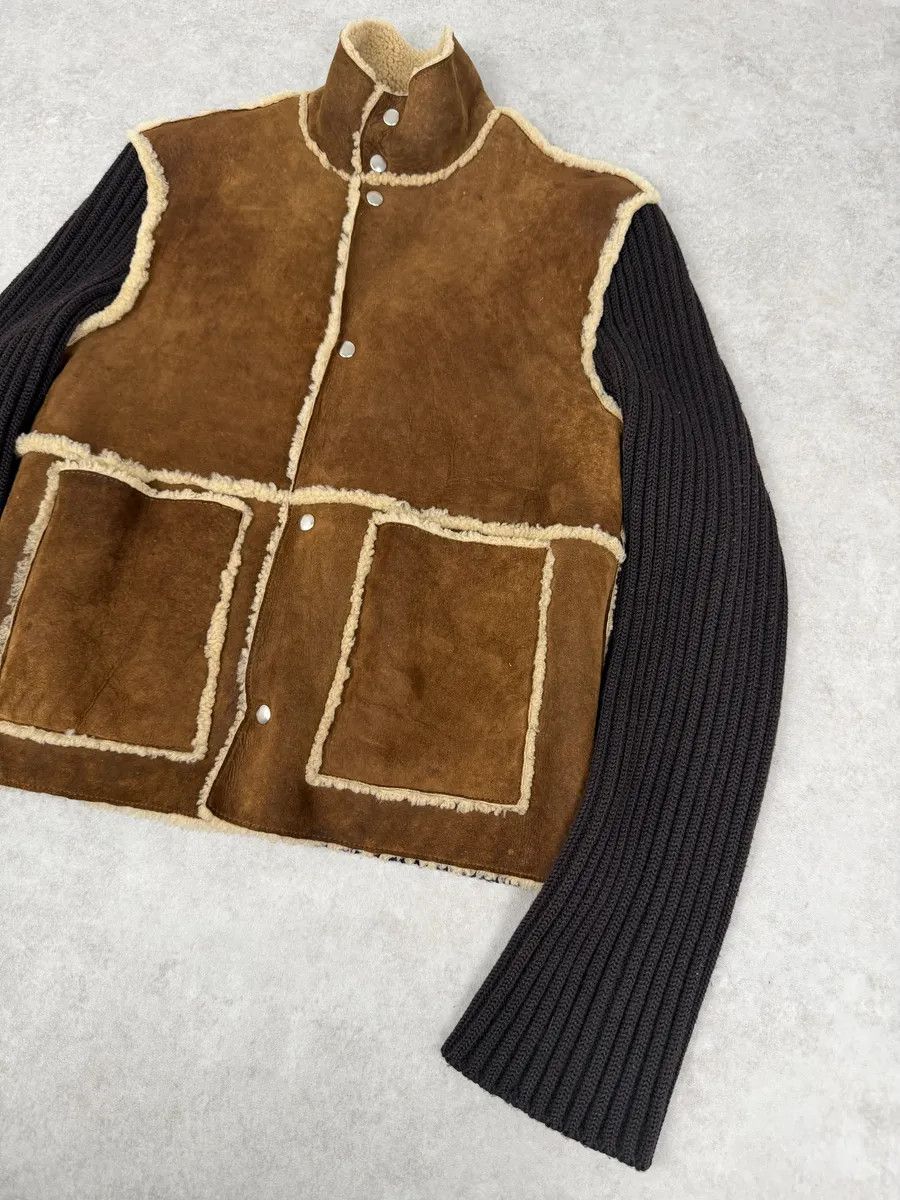 Dolce & Gabbana 1990s Dolce & Gabbana Brown Shearling Wool Leather Jacket Size US M / EU 48-50 / 2 - 7 Thumbnail