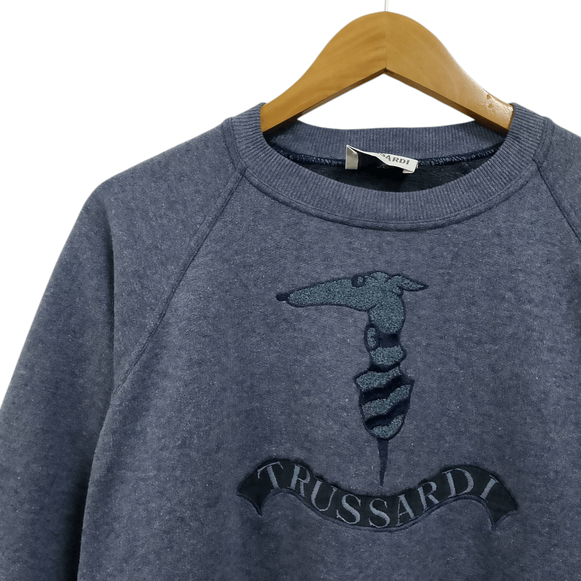 Trussardi Vintage Trussardi Embroidered Logo Sweatshirt Size US XL / EU 56 / 4 - 4 Thumbnail