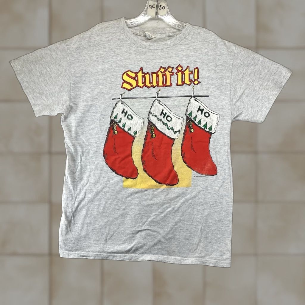 Sunray Sportswear VINTAGE Sun Sportswear T-Shirt Mens Large Gray 90s Santa Funny Graphic Print Crew Neck Christmas/Retro 1990s Size US L / EU 52-54 / 3 - 1 Thumbnail