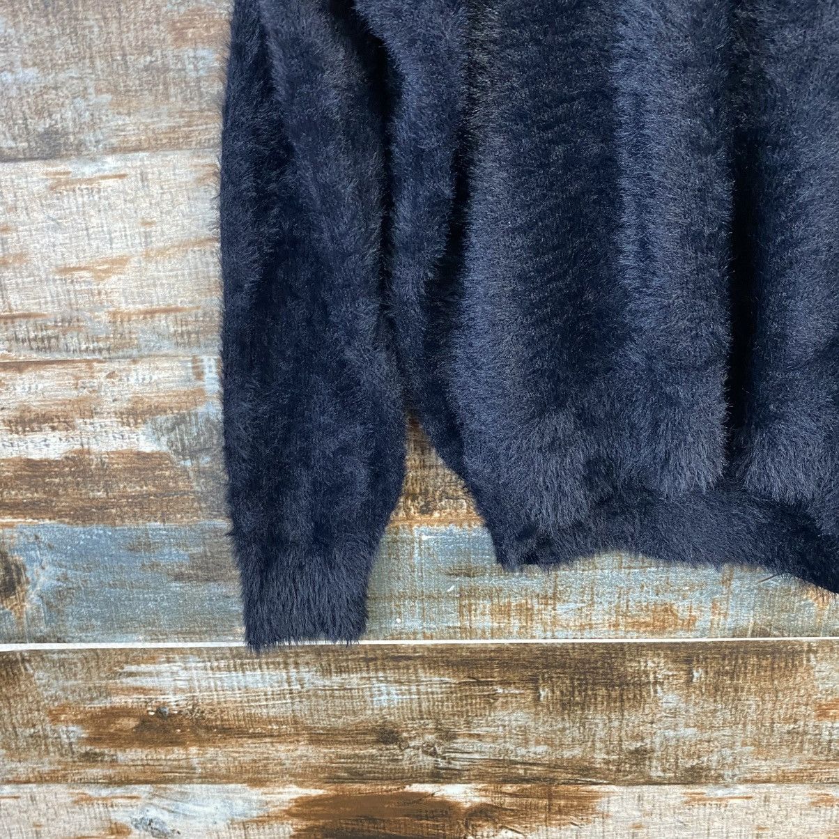 Homespun Knitwear DL Ingni Black Mohair fur shaggy Knitwear #C1105 Size M / US 6-8 / IT 42-44 - 7 Thumbnail