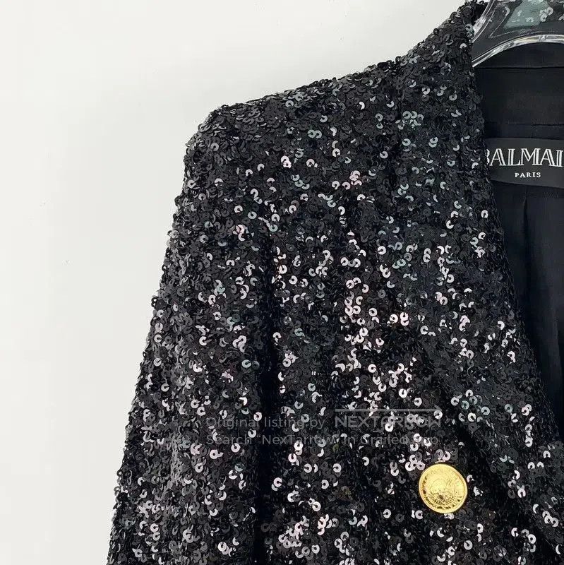 Balmain Balmain Black Sequin Jacket Size S . Size S / US 4 / IT 40 - 3 Thumbnail
