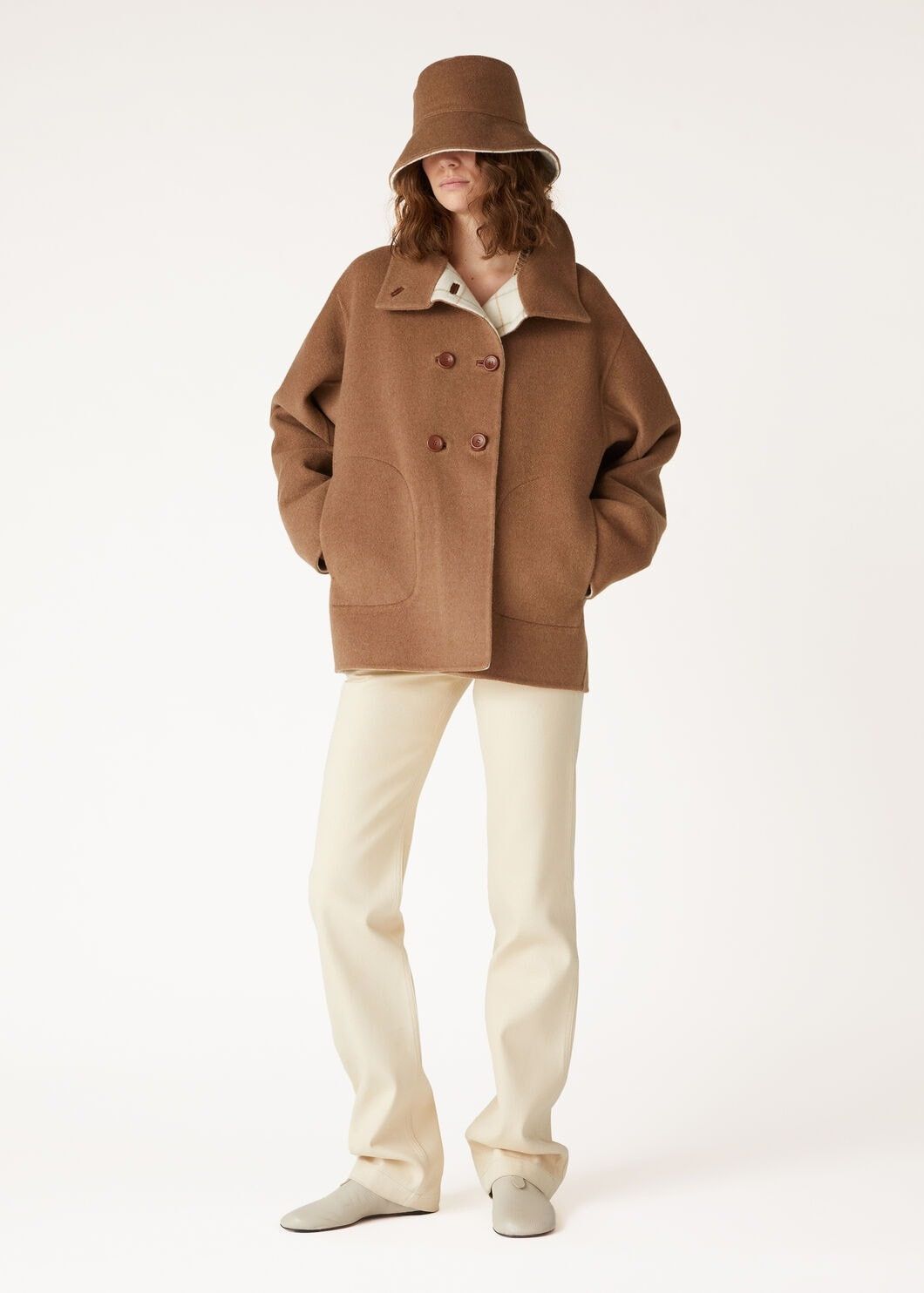 Loro Piana o1w1db10825 FAO3298 Camden Peacoat in Brown Size XS / US 0-2 / IT 36-38 - 2 Thumbnail