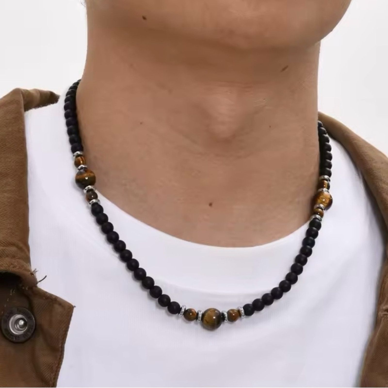 Other Black Brown Beaded Necklaces for Men Boys Size ONE SIZE - 1 Thumbnail