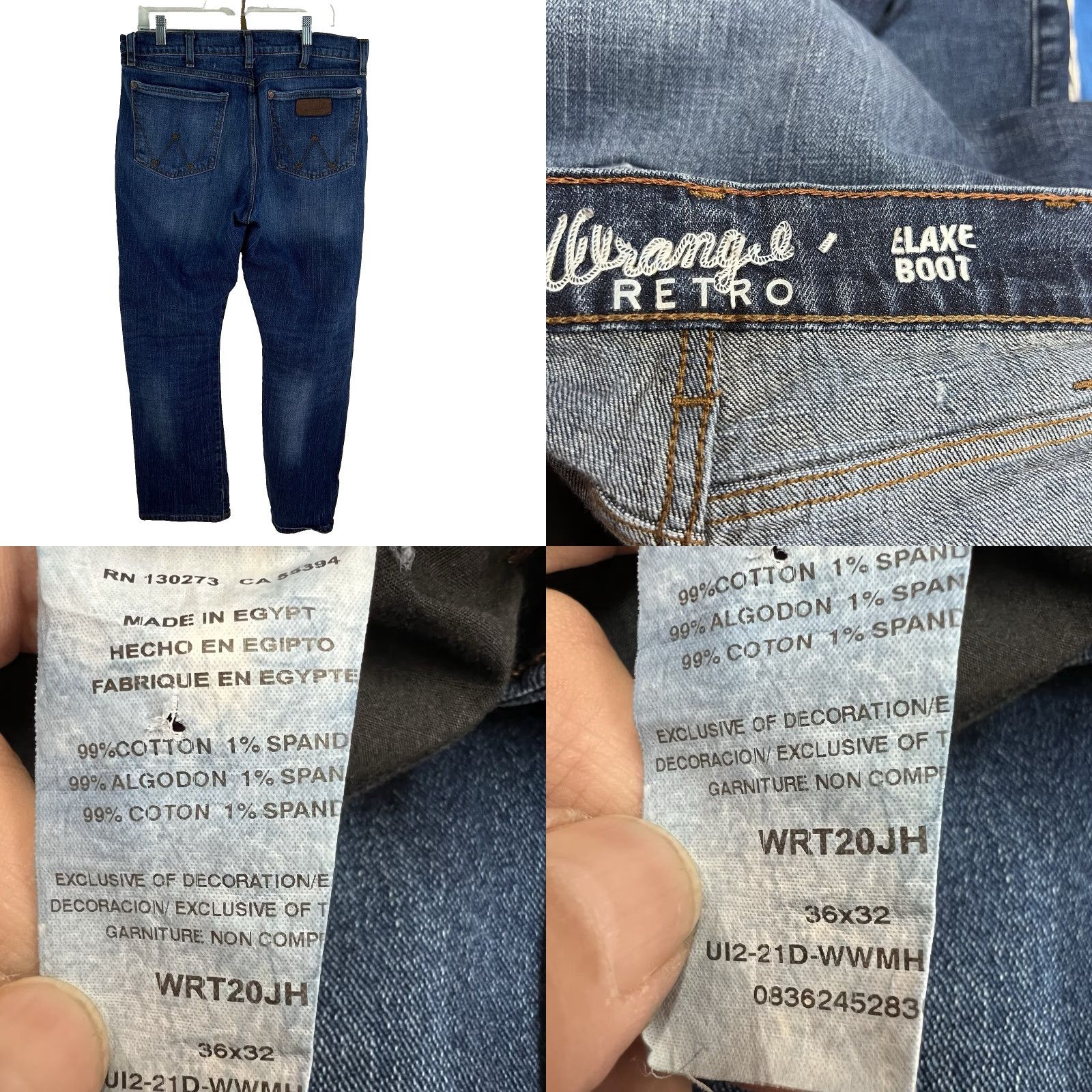 Wrangler VINTAGE Wrangler Retro Relaxed Boot Cut Jeans Men’s 36 X32 Blue 90s Cowboy USA Mens Size US 36 / EU 52 - 8 Thumbnail