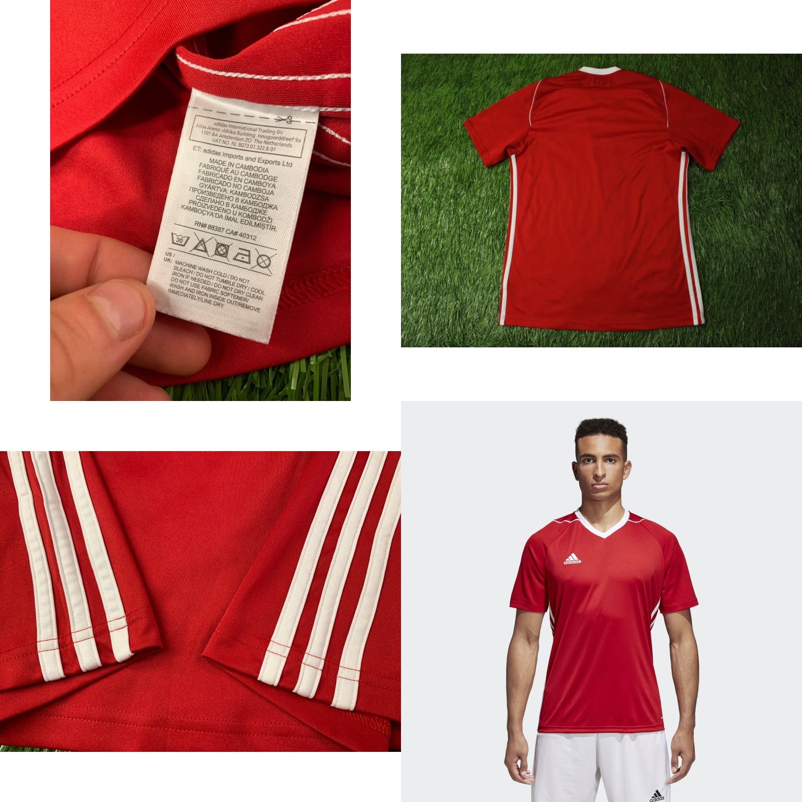 Adidas ADIDAS PERFORMANCE TIRO ORIGINAL 2017 FOOTBALL SHIRT JERSEY SIZE M RED AND WHITE Men's Short Sleeve T-Shirt Football 2017 Size US M / EU 48-50 / 2 - 8 Thumbnail