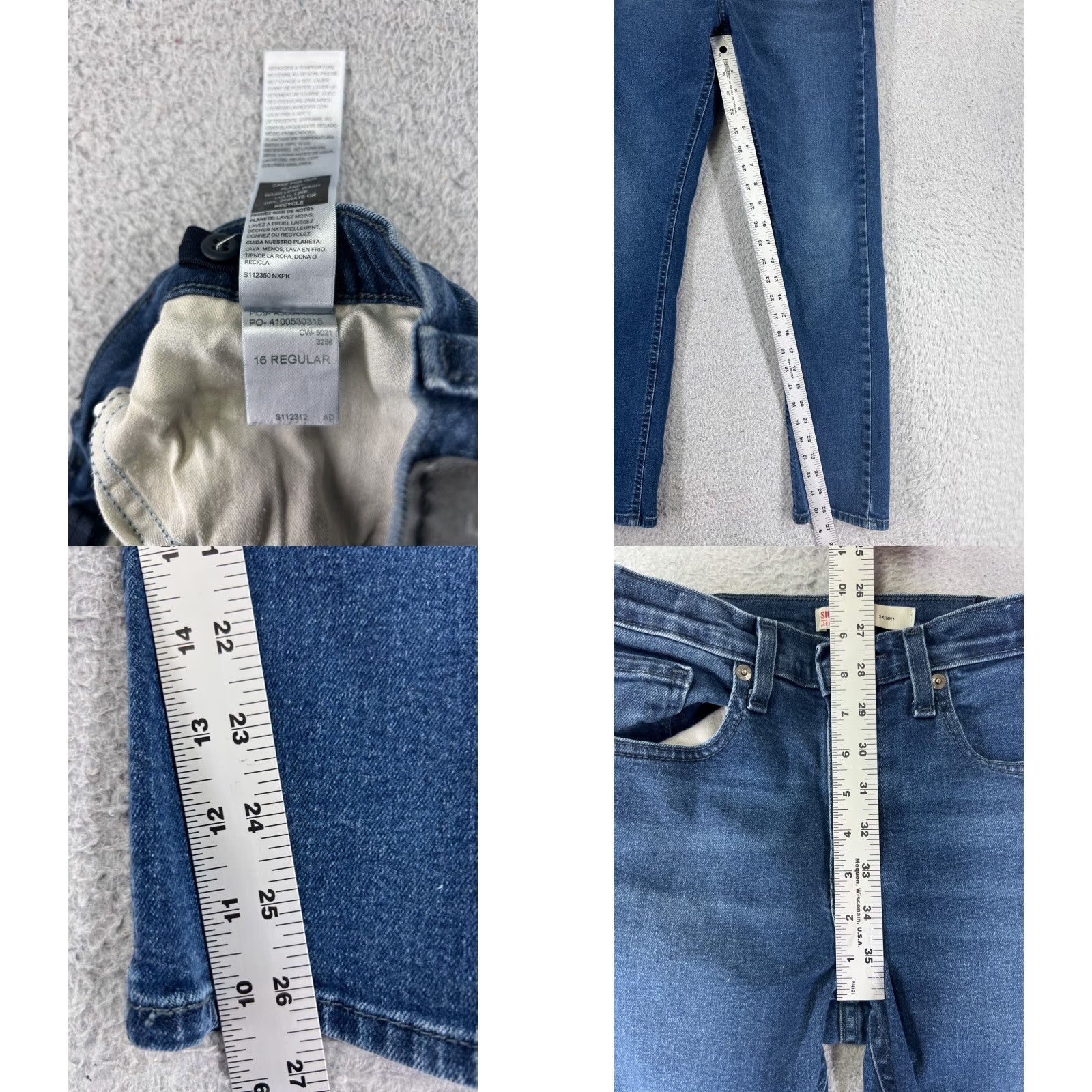 Levi's Levis Jeans Women 27x26 Black Cotton Denim Skinny Mid Rise 5-Pocket Stretch Regular 27in Waist Size 30" / US 8 / IT 44 - 8 Thumbnail