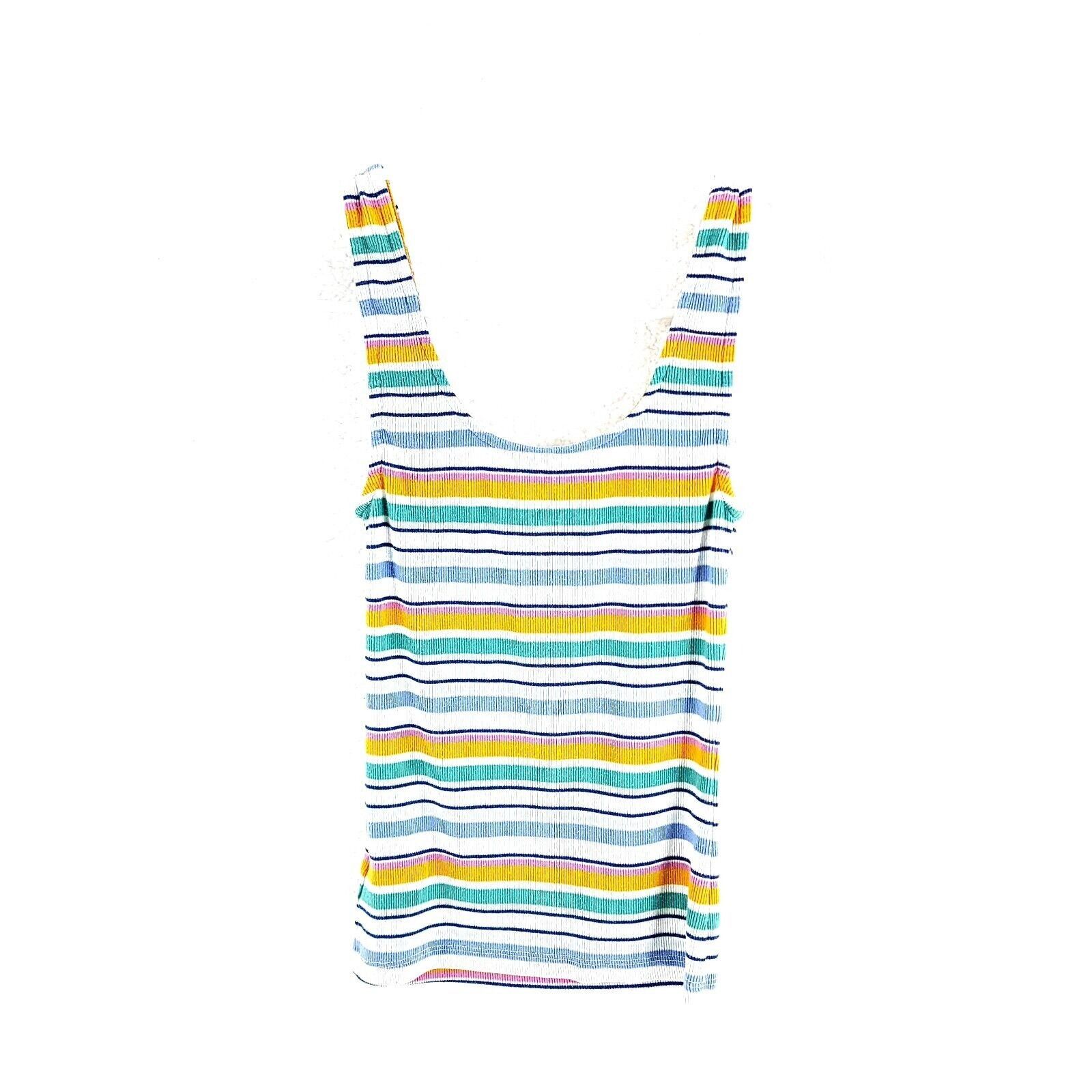 Aeropostale Aeropostale XS White Orange Green Blue Striped Tank Top 1/4 Size XS / US 0-2 / IT 36-38 - 1 Thumbnail