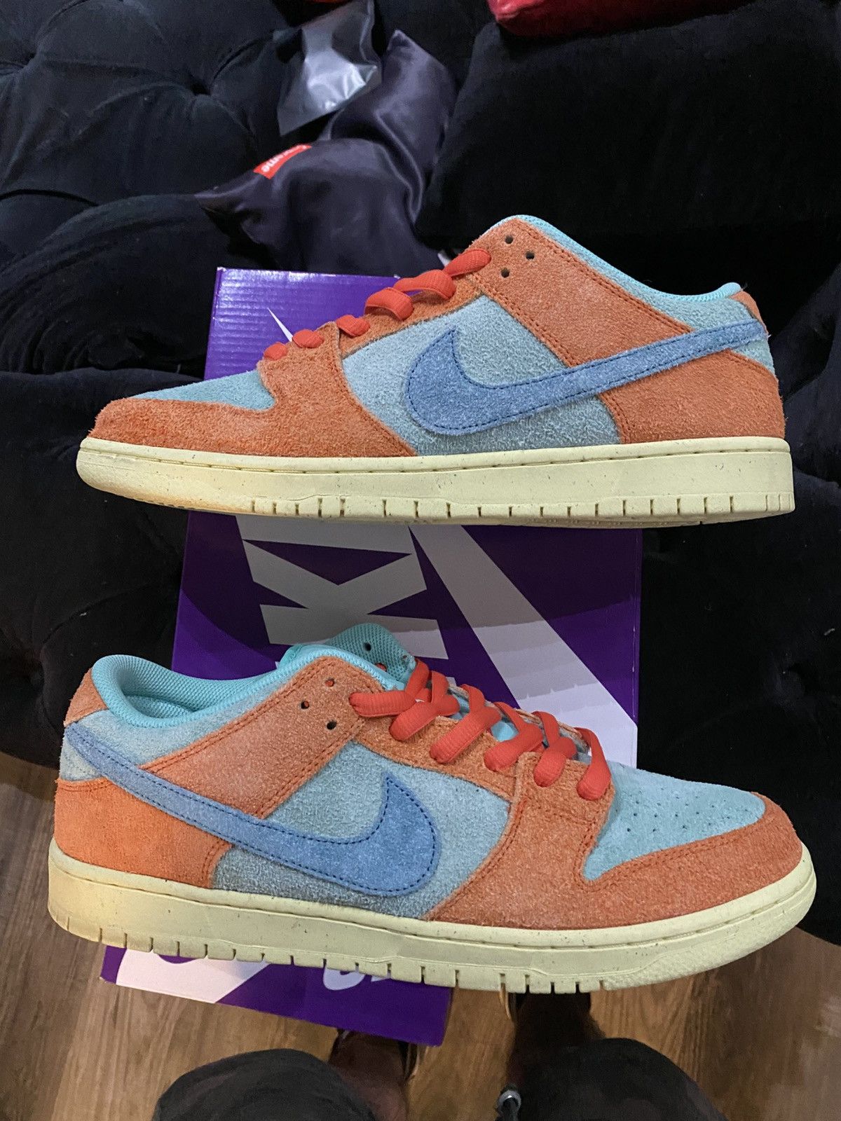 Nike Nike Dunk SB Low Orange Emerald Men Size 12 DV5429-800 Used Size US 12 / EU 45 - 2 Thumbnail