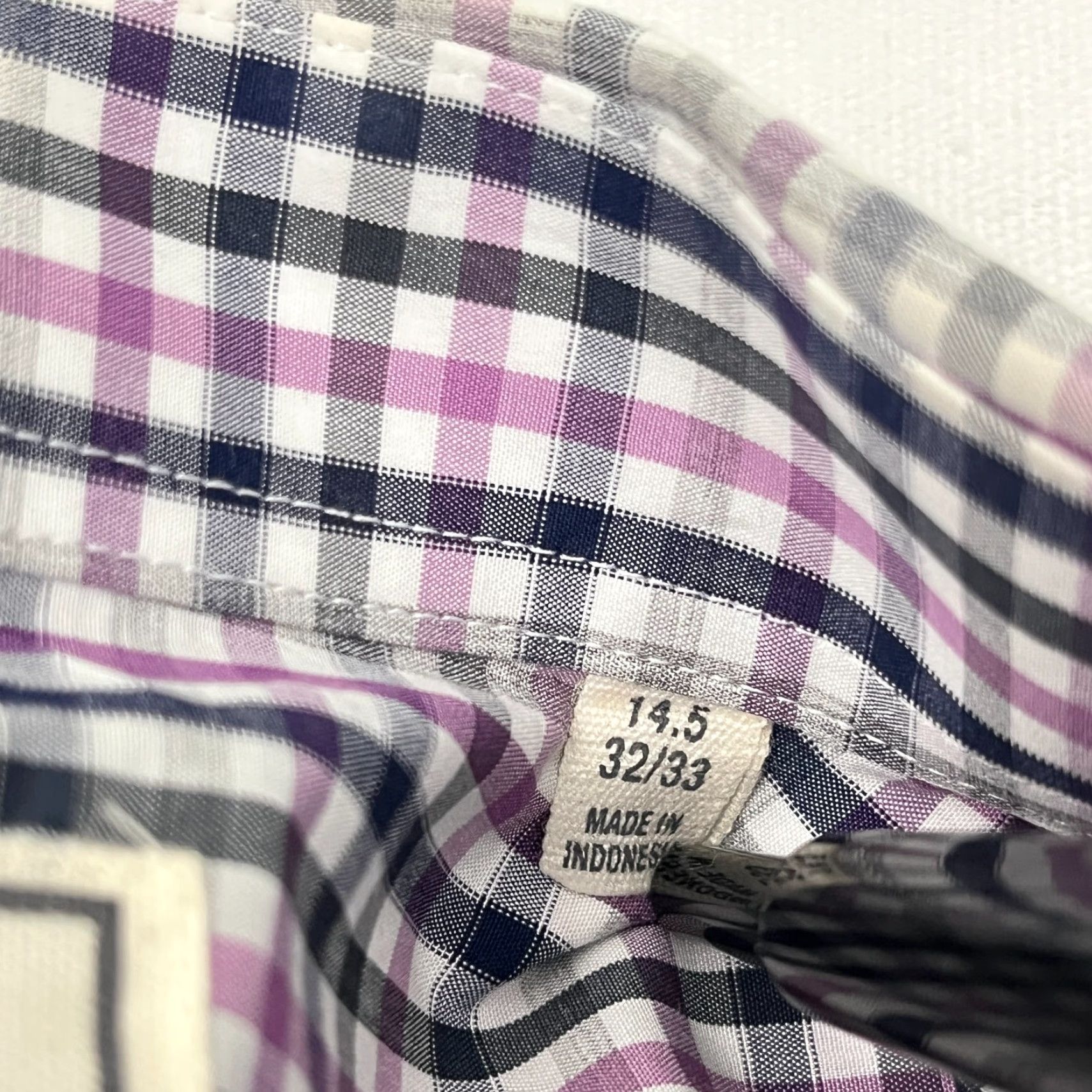 Todd Snyder Todd Snyder Shirt Mens 14.5 32/33 Purple Plaid Cutaway Dress Button Up Preppy Shirt Size 40R - 3 Thumbnail