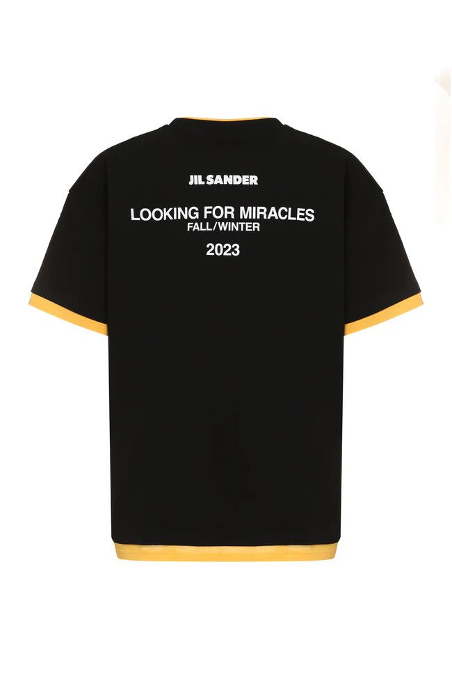 Jil Sander o1y1124 Cotton Crew-Neck Short Sleeves T-Shirt in Black Size US M / EU 48-50 / 2 - 2 Thumbnail