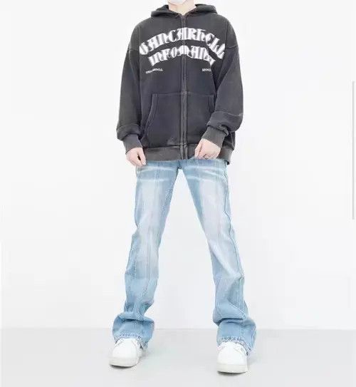 Designer × Vintage Retro blurred face design printed hoodie jacket Size US L / EU 52-54 / 3 - 3 Thumbnail