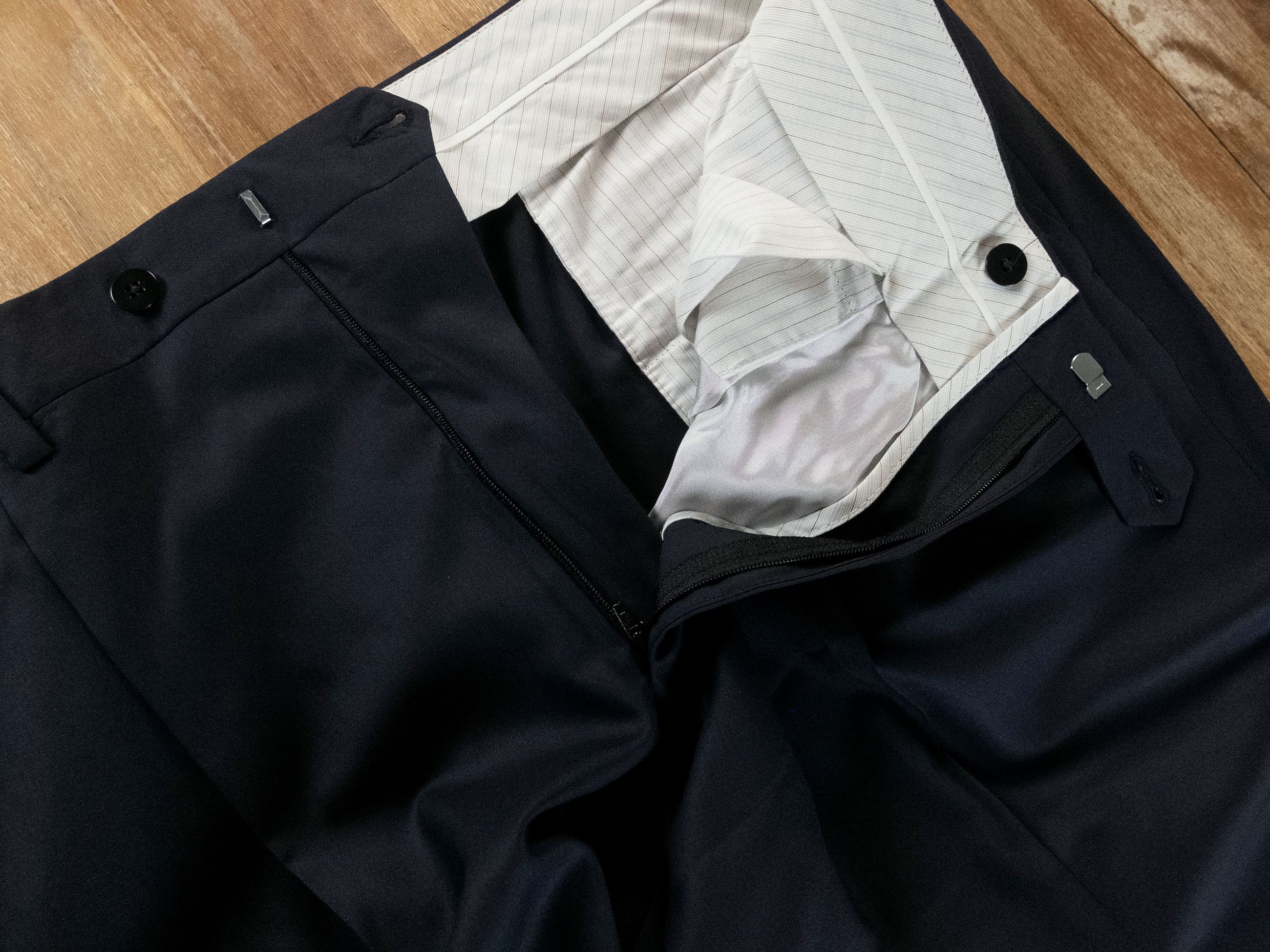 Caruso CARUSO navy blue wool dress pants trousers 42 / 58 Size US 42 / EU 58 - 3 Thumbnail
