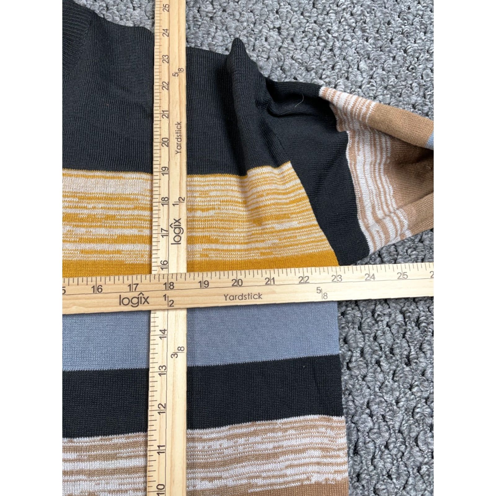 Vintage VINTAGE Y2K Style Striped Crewneck Sweater Women's XL Black Yellow Boxy Fit Knit Skater Crewneck Size XL / US 12-14 / IT 48-50 - 6 Thumbnail