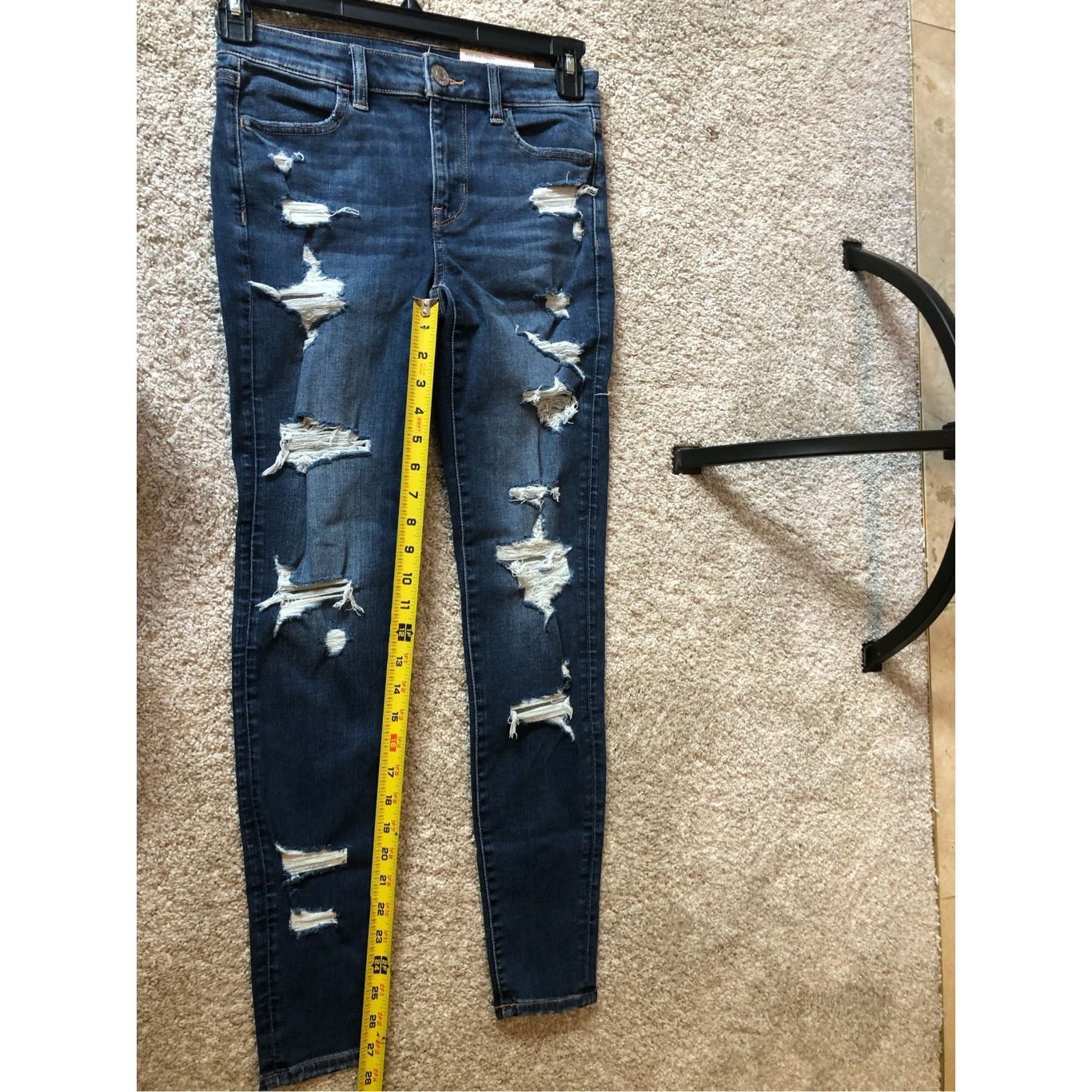 American Eagle Outfitters American Eagle Women’s Blue Ripped Style Jeggings Next Level Size 26" / US 2 / IT 38 - 7 Thumbnail