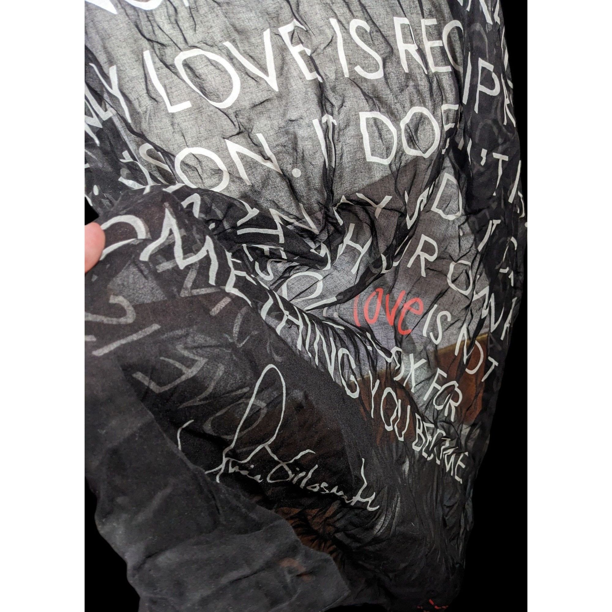Other Alina Villasante I Am Love Black Semi Sheer Scarf/Shawl/Wrap Size ONE SIZE - 2 Thumbnail
