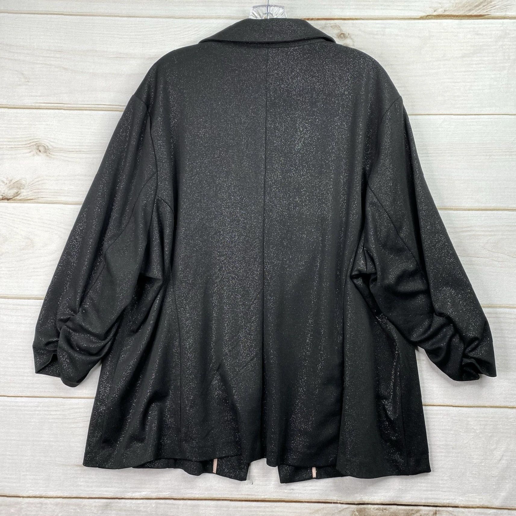 Vintage Maurices Cardigan Jacket 4X Black Glitter One Button Ruched Slvs Stretch Women Knit Cardigan Women Mens? Size XXL / US 16-18 / IT 52-54 - 7 Thumbnail