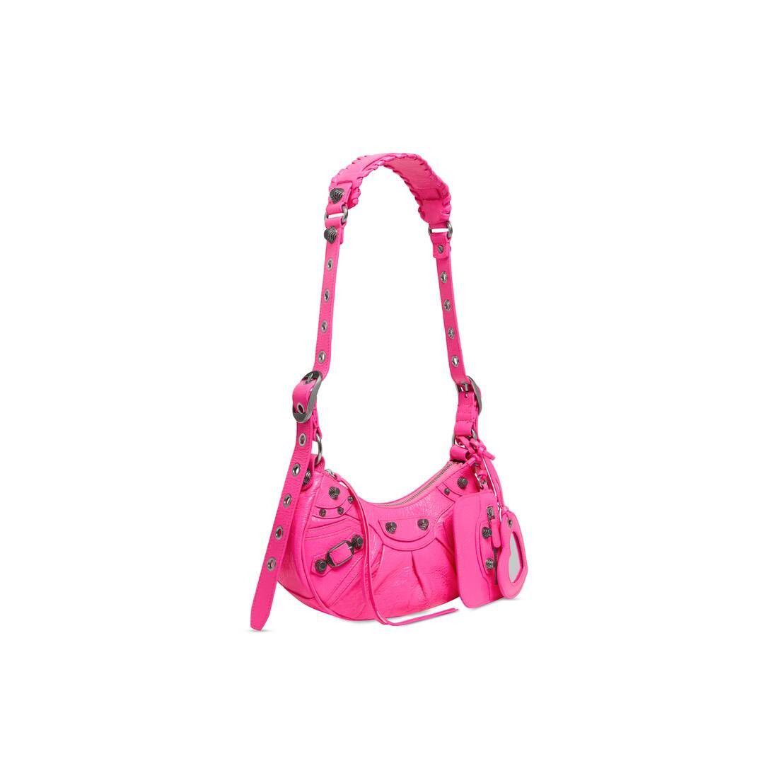 Balenciaga le cagole xs shoulder bag in fluorescent pink arena lambskin leather with antique silver-tone hardware Size ONE SIZE - 1 Thumbnail