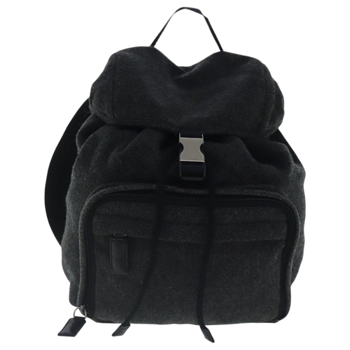 Prada Triangle Logo Green Wool Backpack Bag (Pre-Owned) Size ONE SIZE - 1 Thumbnail