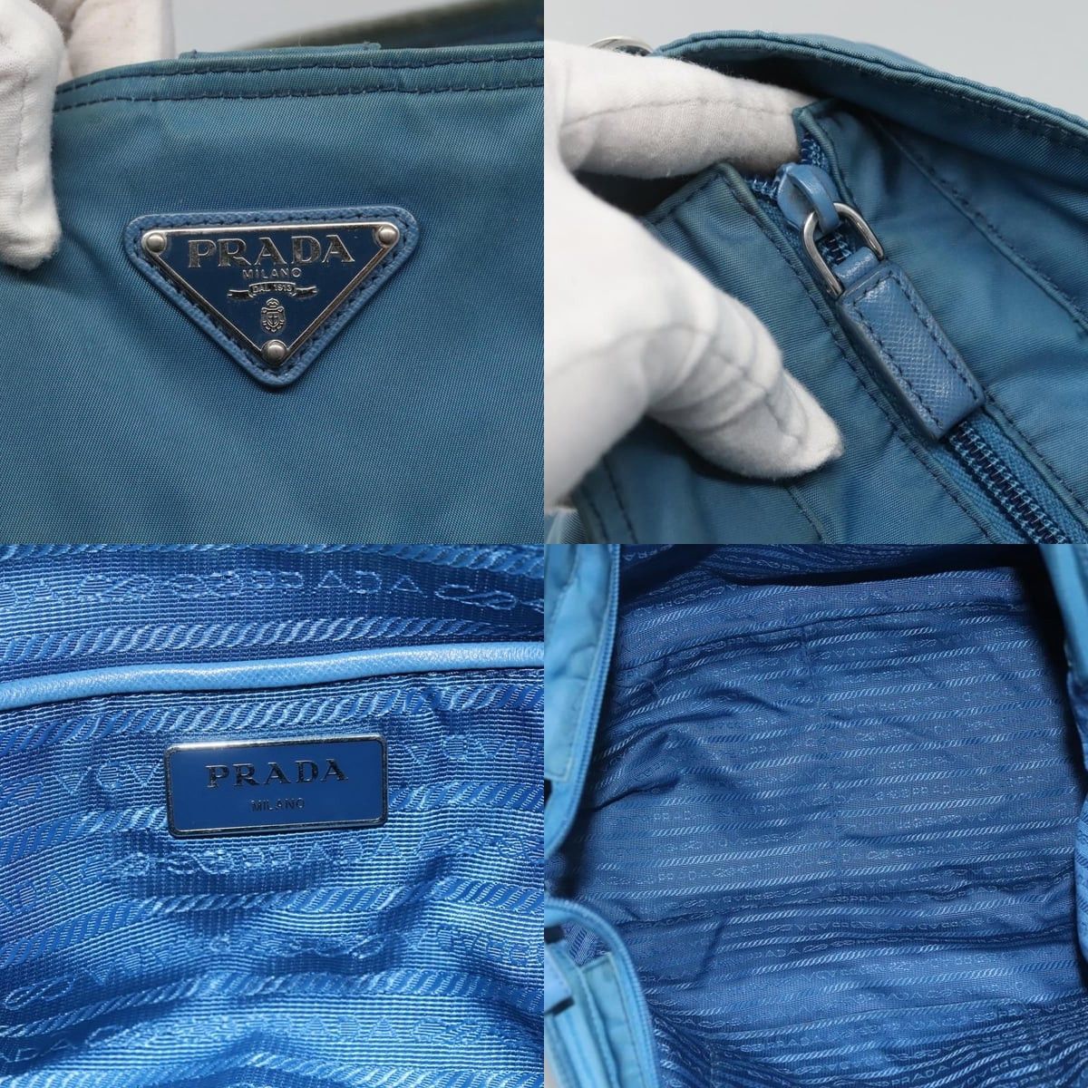 Prada PRADA Hand Bag Nylon Blue Size ONE SIZE - 11 Thumbnail