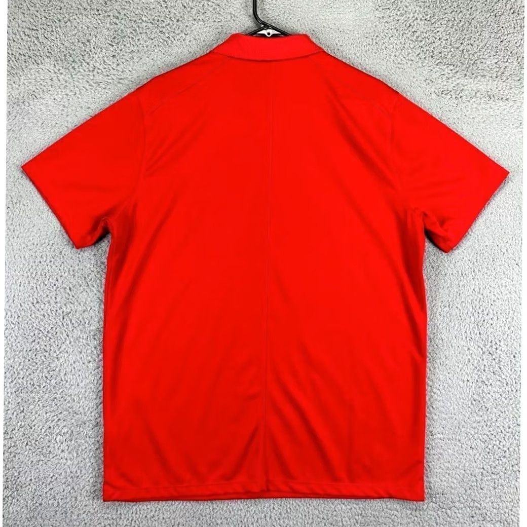 Nike Nike Golf Polo Shirt Mens Large Red Dri-Fit Athletic Breathable Short Sleeve Collared 100% Polyester Golf Rugby Logo Outdoor Preppy Sports Shirt Size US L / EU 52-54 / 3 - 2 Thumbnail