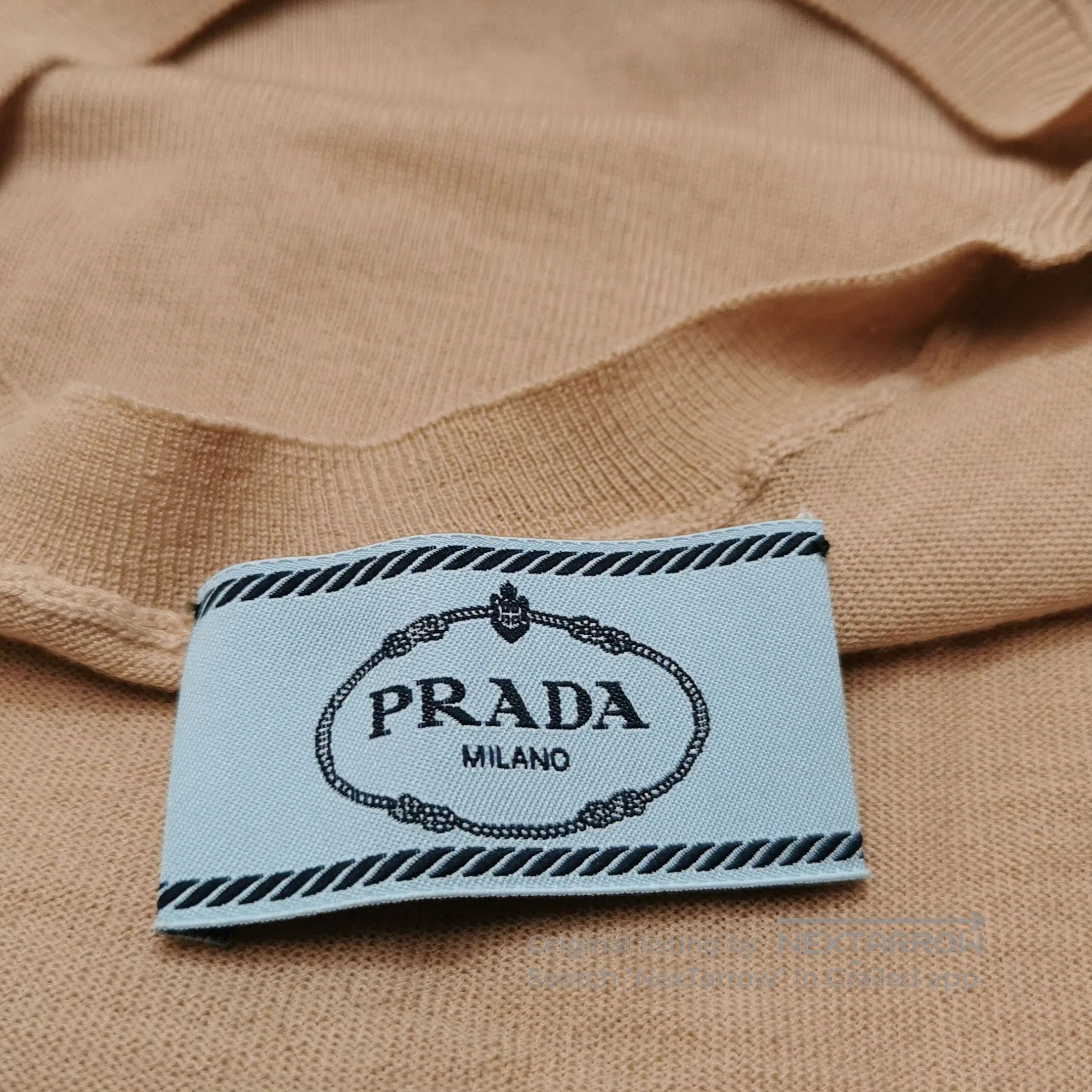 Prada Prada Wool Logo Short Sleeve Knit Top . Size S / US 4 / IT 40 - 8 Thumbnail