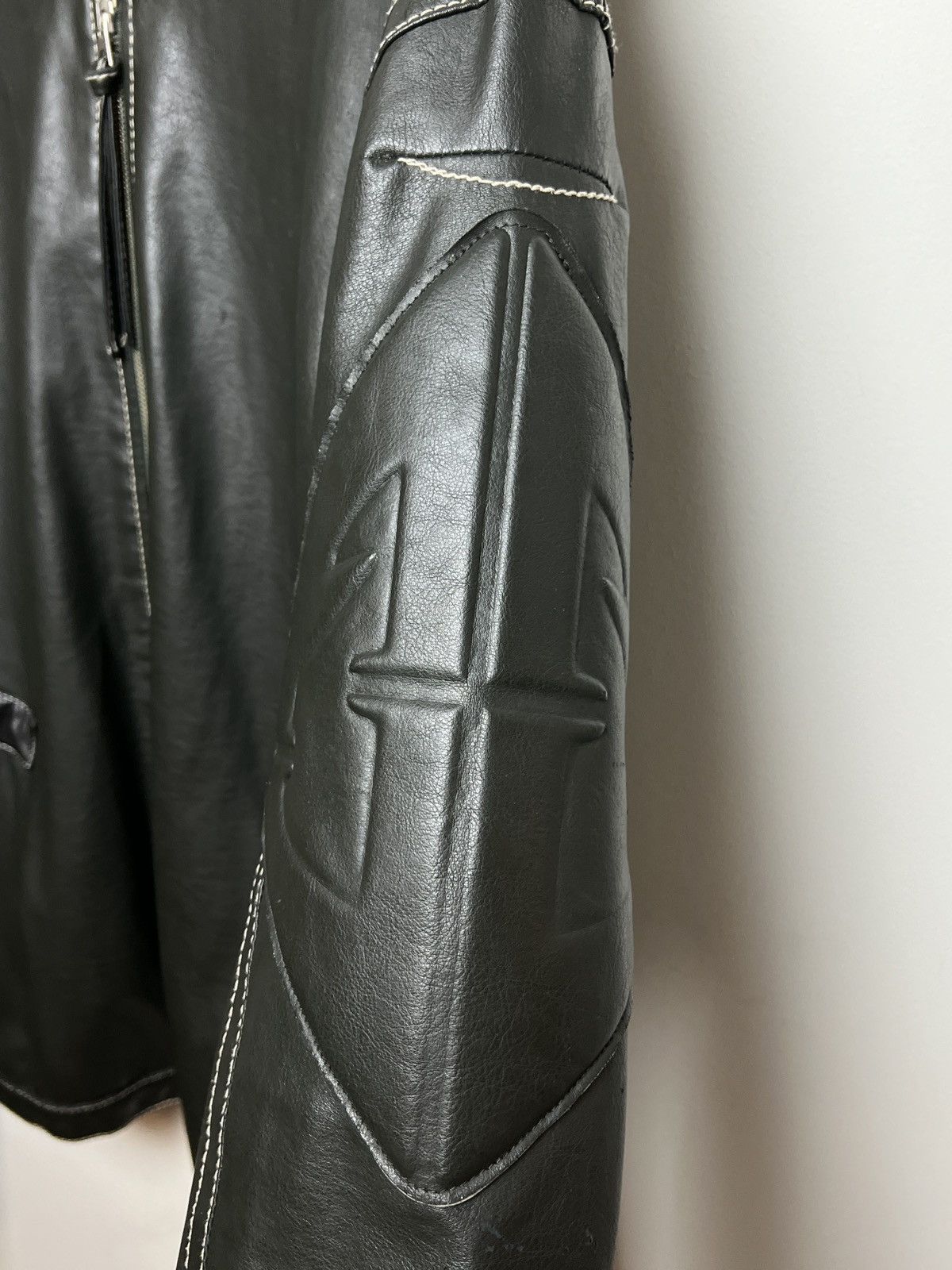 Giorgio Armani armani y2k archive eco-leather panelled moto jacket Size US L / EU 52-54 / 3 - 5 Thumbnail