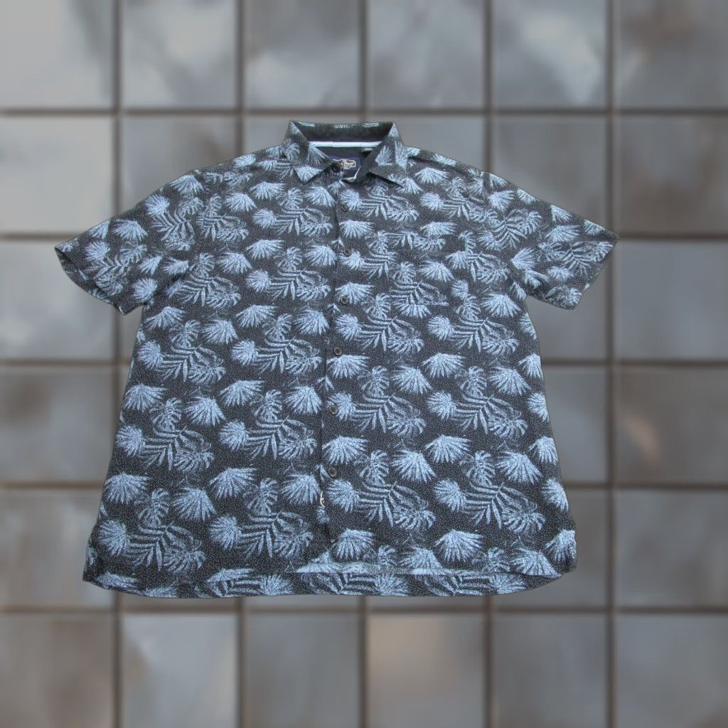 Nat Nast Nat Nast Shirt Mens M Blue Floral Short Sleeve Button Front Collared Cotton Silk Hawaiian Aloha Casual Tropical Size US M / EU 48-50 / 2 - 1 Thumbnail