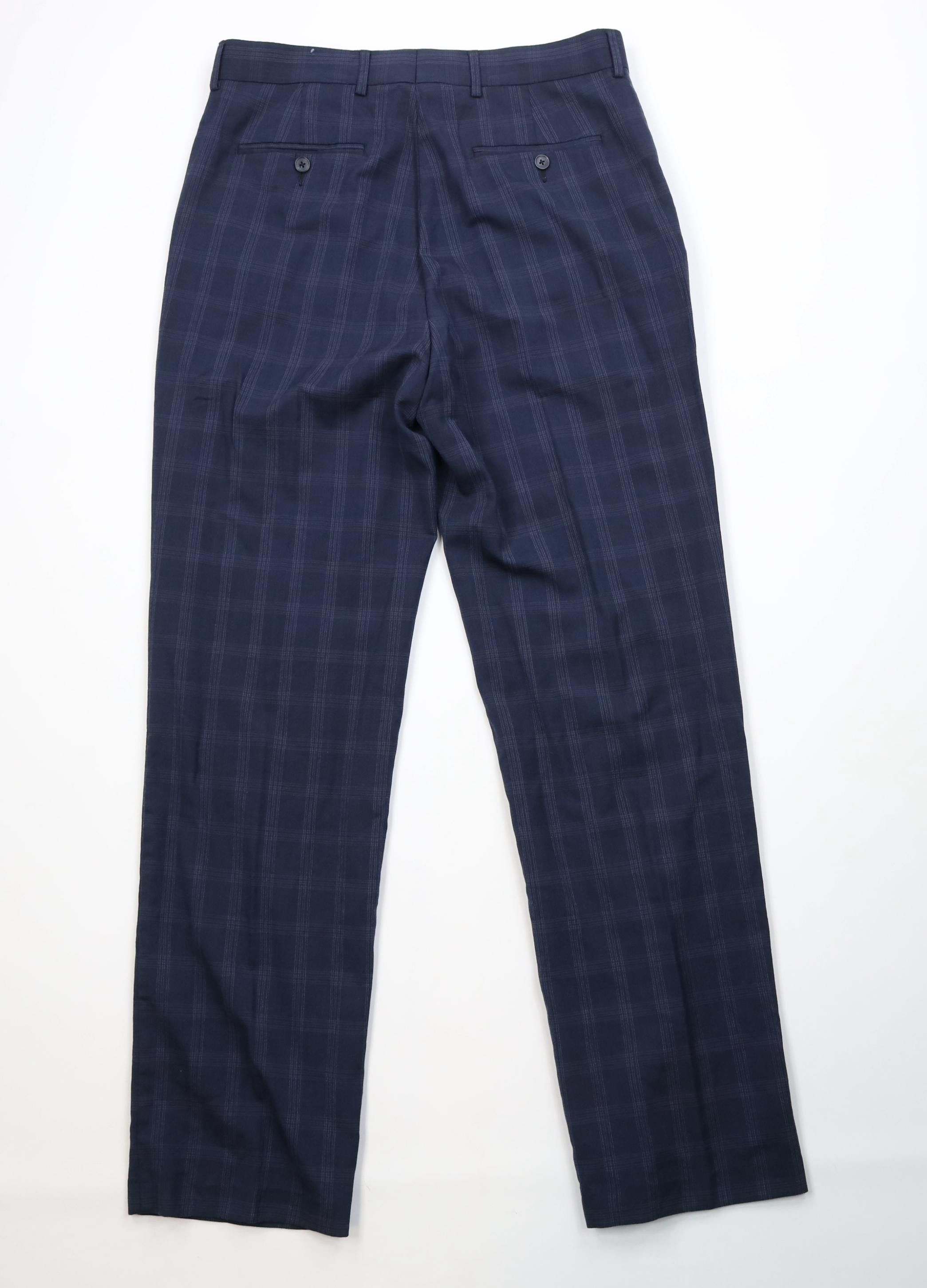 Vintage Vintage Streetwear Wool Knit Wide Leg Chino Pants Blue Plaid Size US 34 / EU 50 - 13 Thumbnail