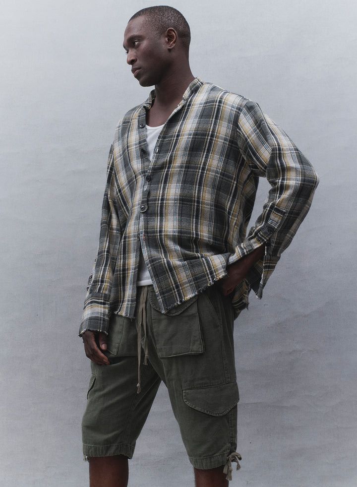 Greg Lauren $850 Greg Lauren Charcoal Plaid Studio Shirt Size US XL / EU 56 / 4 - 6 Thumbnail