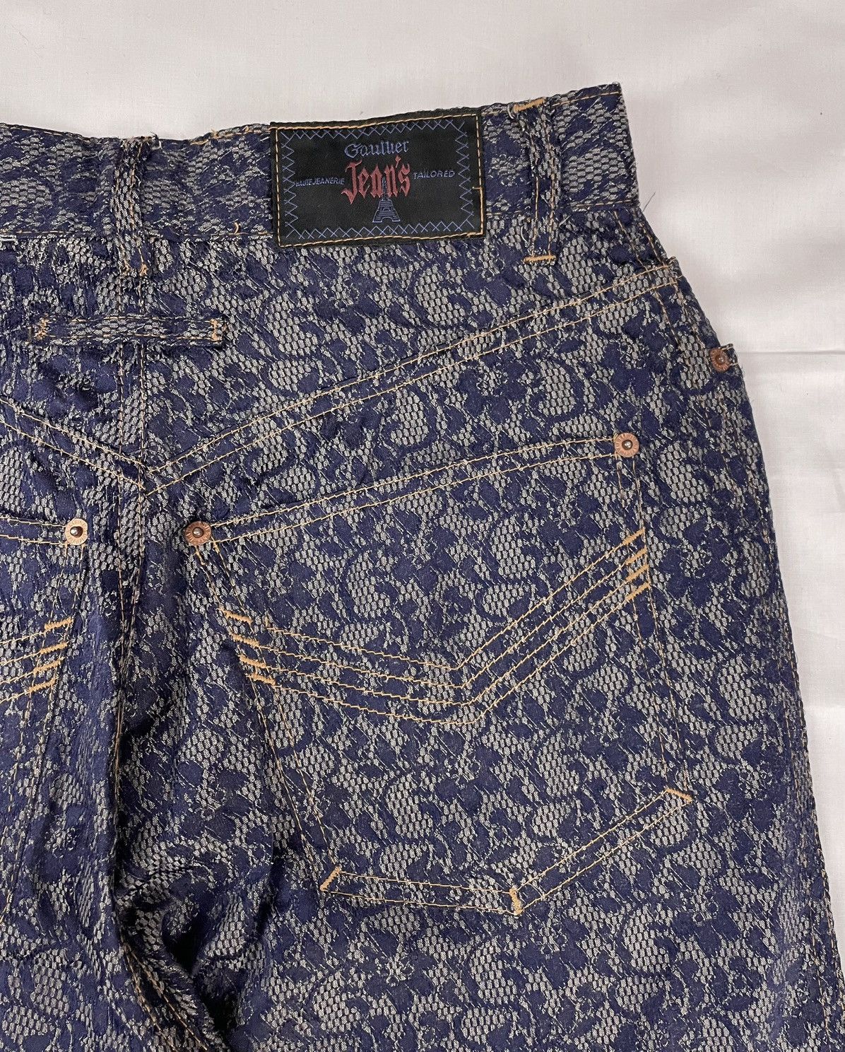 Jean Paul Gaultier 1998 Jean Paul Gaultier Lace Floral Pants Jeans Vintage Size 30" / US 8 / IT 44 - 11 Thumbnail