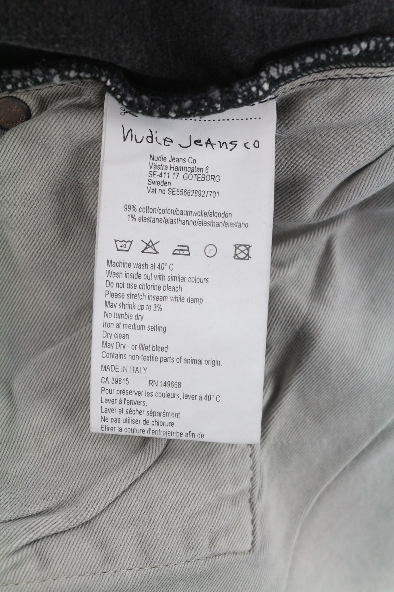 Nudie Jeans PILE LED W30/L30 Grey Marble Organic Skinny Washed 81906 Size US 30 / EU 46 - 7 Thumbnail