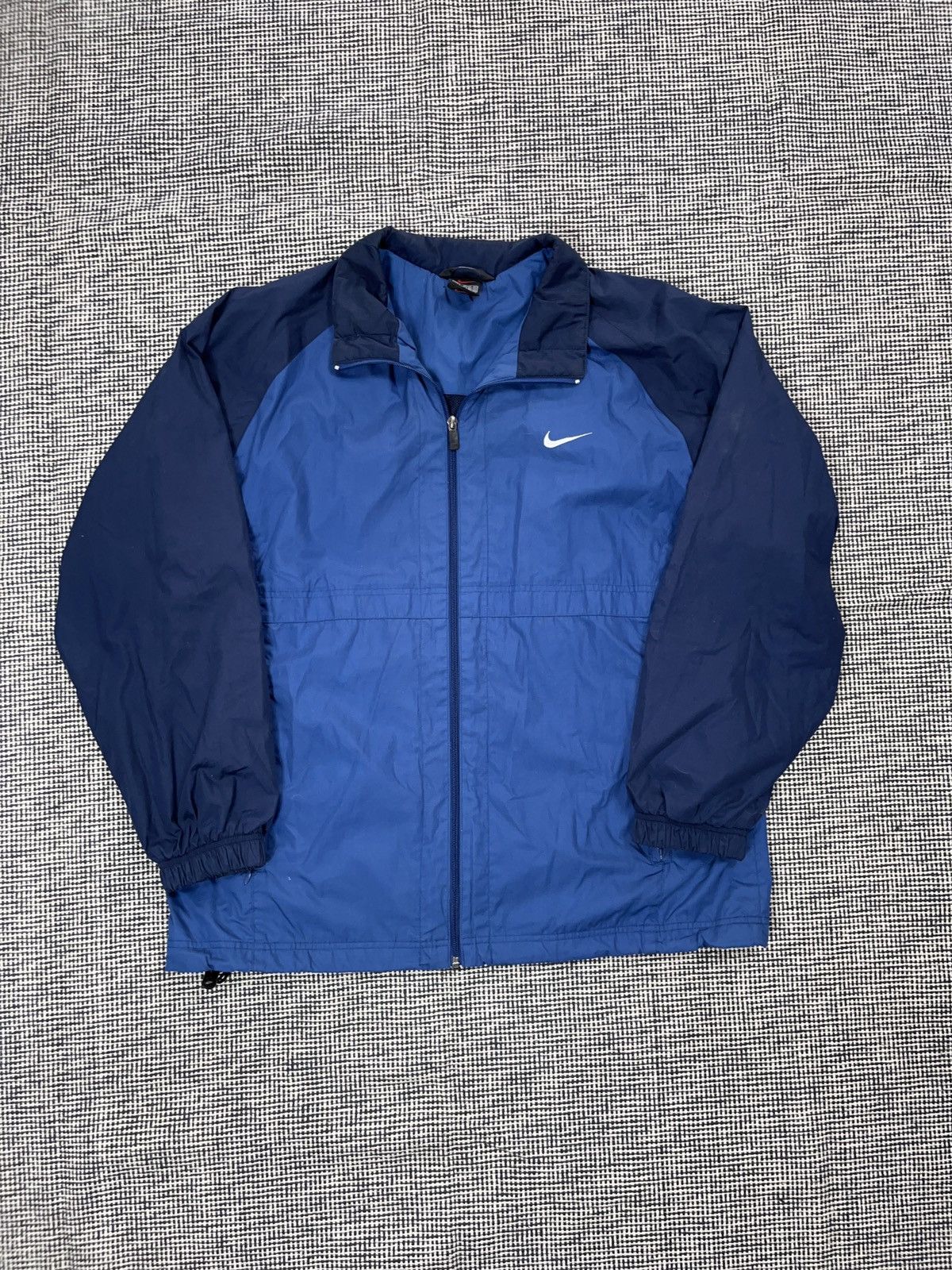 Nike ➕ vintage 90s Nike essential boxy jacket navy blue swoosh Size US L / EU 52-54 / 3 - 1 Thumbnail