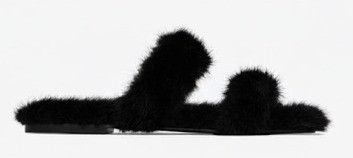 Saint Laurent Paris oc11z1125 Bleach Mules in Animal Free Fur in Black Size US 8 / IT 38 - 2 Thumbnail