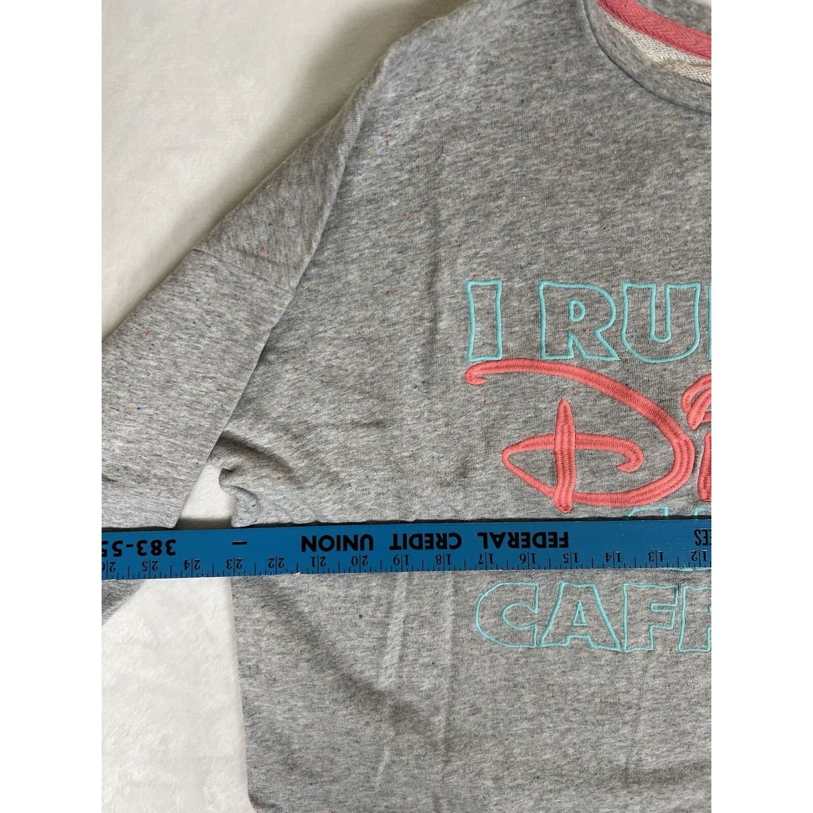 Disney Disney Sweatshirt Womens XS I Run On Caffeine Gray Pink Crew Size XS / US 0-2 / IT 36-38 - 4 Thumbnail