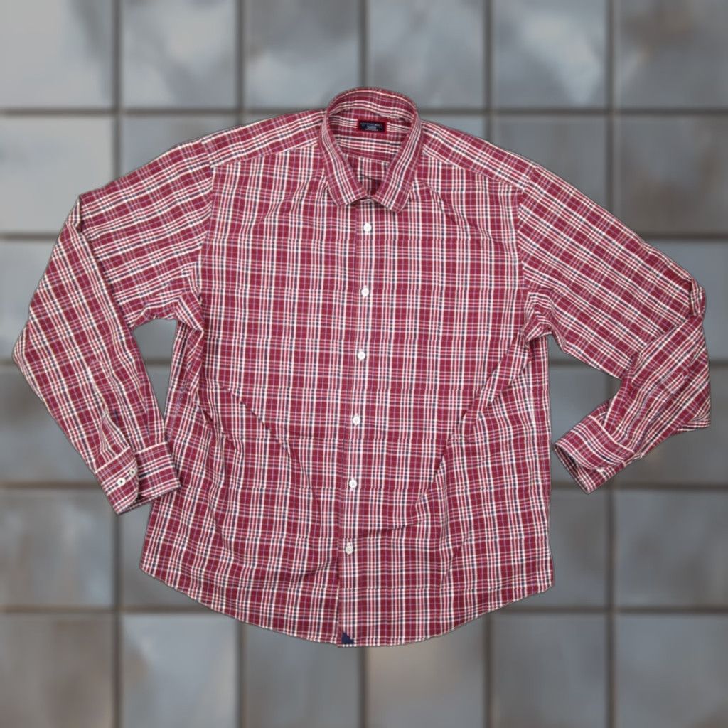 UNTUCKit UNTUCKit Mens Extra Large Red Chevalier Twill Button Up Long Sleeve Shirt Wrinkle Free Size US XL / EU 56 / 4 - 1 Thumbnail