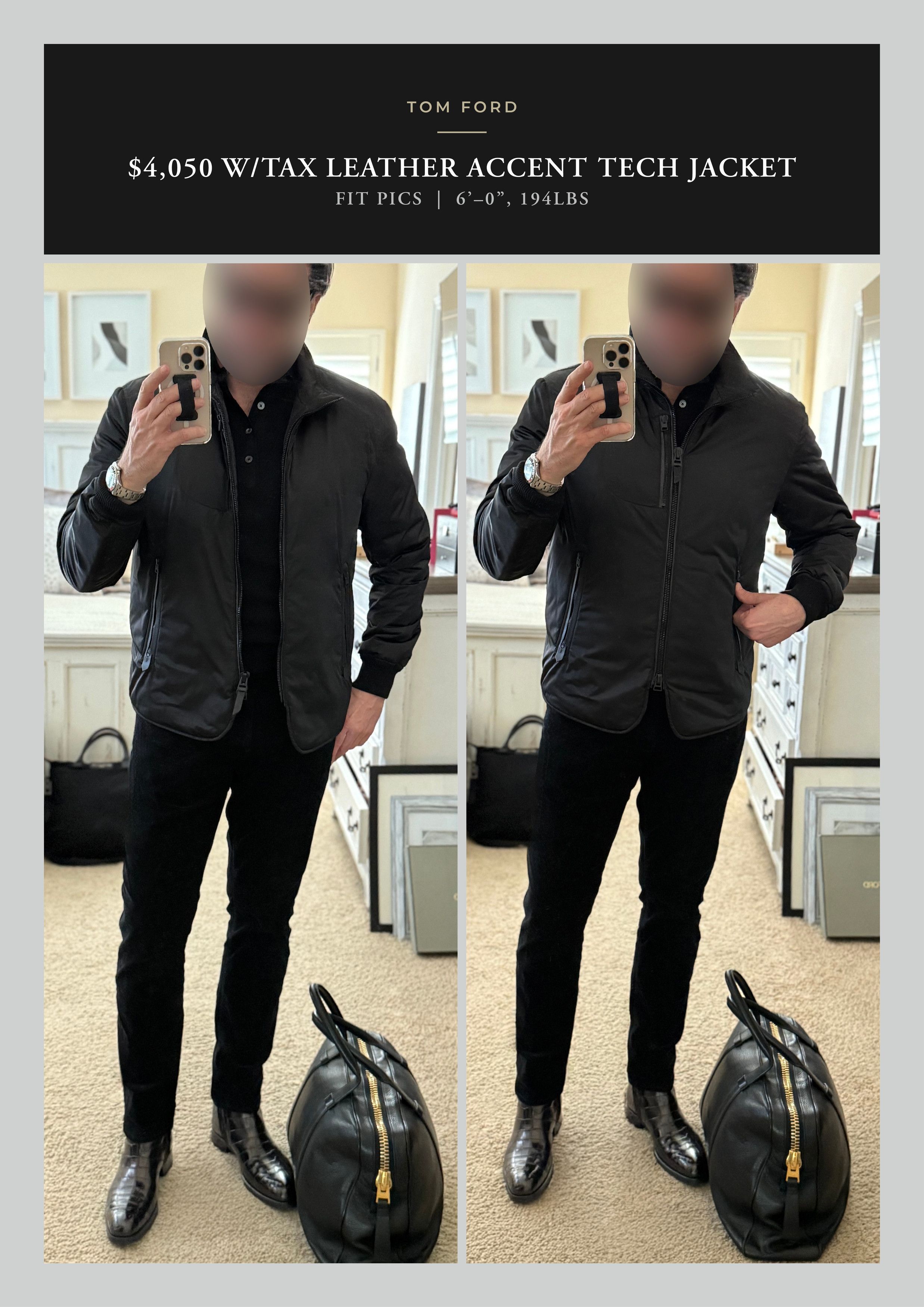 Tom Ford Best Dressed New $4,050 w/Tax Leather Accents Tech Jacket Size US L / EU 52-54 / 3 - 3 Thumbnail