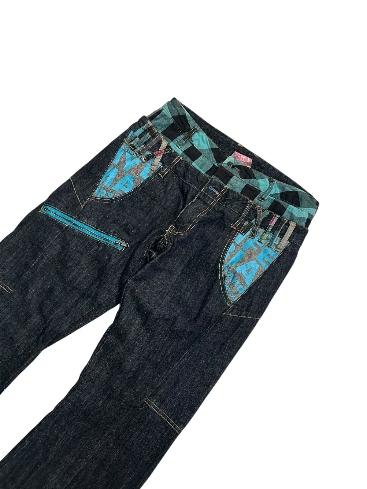 Kapital Japanese Punk Bondage Style Double Waist Rare Denim Jeans Size US 31 - 3 Thumbnail