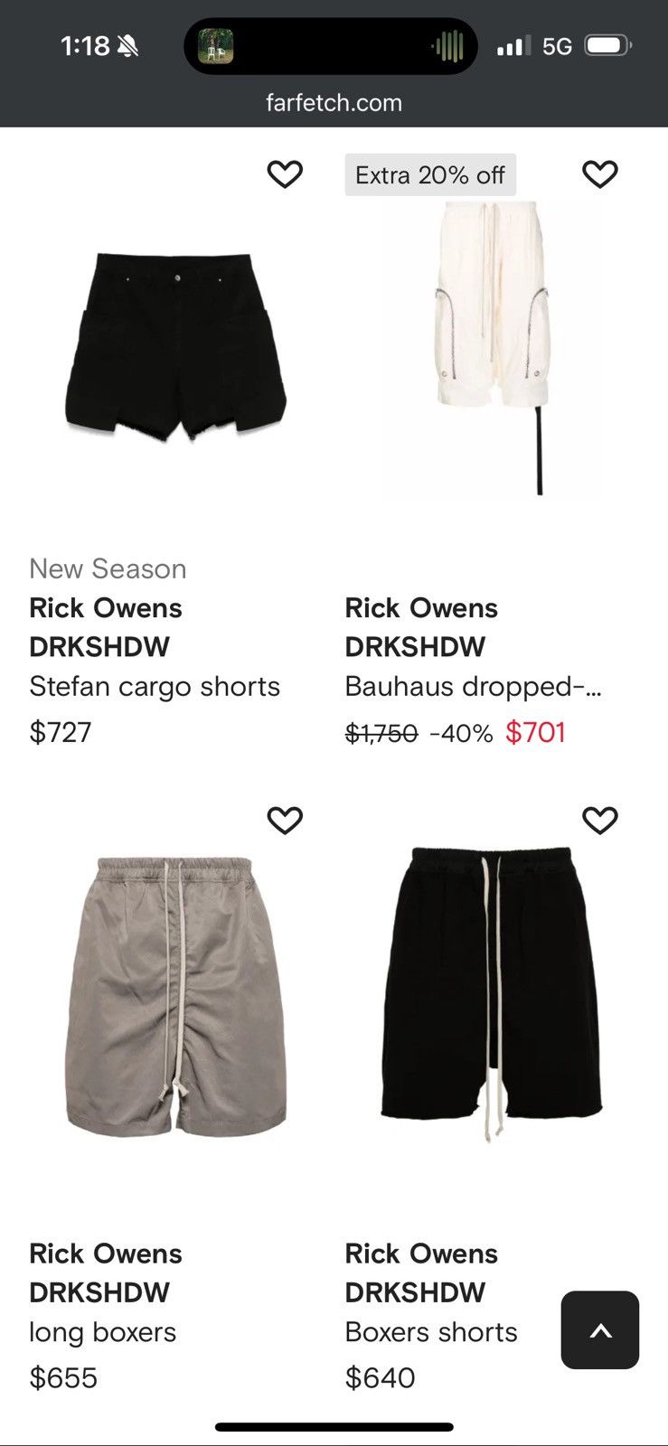 Rick Owens Drkshdw DRAWSTRING BLACK MILK CROPPED SHORTS JOGGERS DRKSHDW POD Size US 31 - 7 Thumbnail