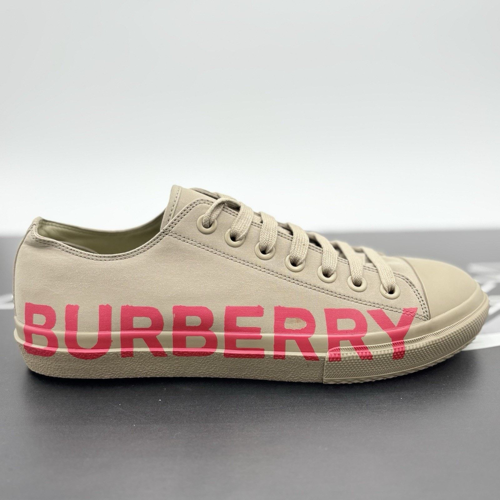 Burberry Burberry Gabardine Low Top ' Beige Red ' | SUPER CLEAN! Size US 11 / EU 44 - 2 Thumbnail